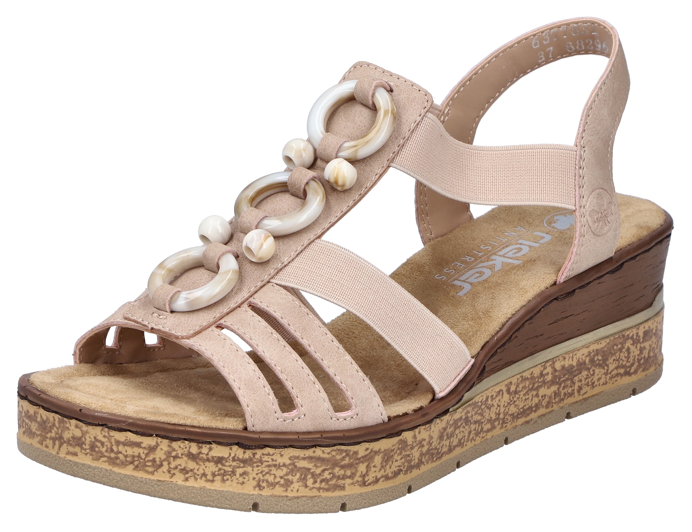 Rieker Keilsandalette, Sommerschuh, Plateausandale, Schlupfschuh mit seitli günstig online kaufen