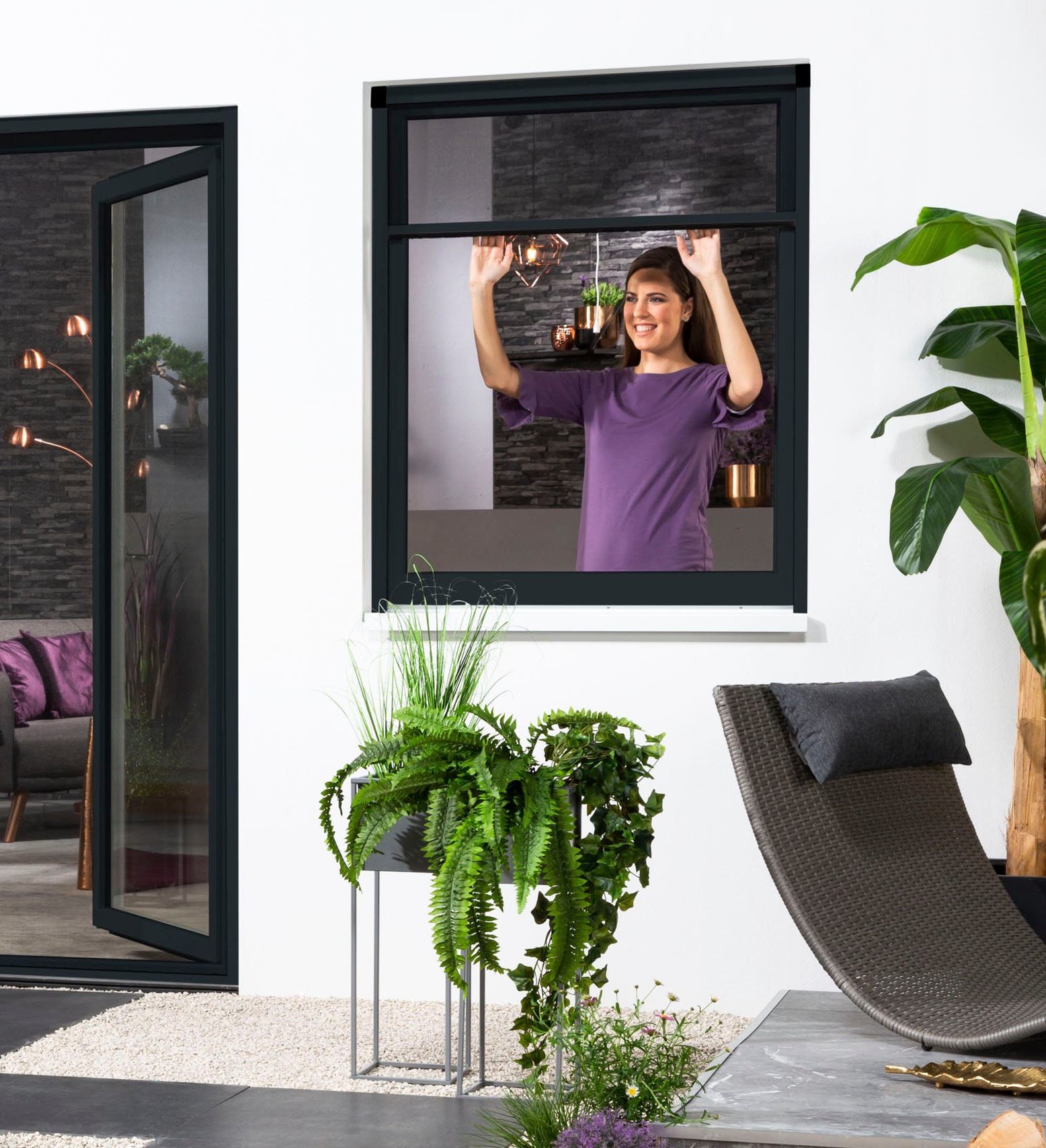hecht international Insektenschutz-Fensterrahmen »SMART«, 80x160 cm, kürzbar