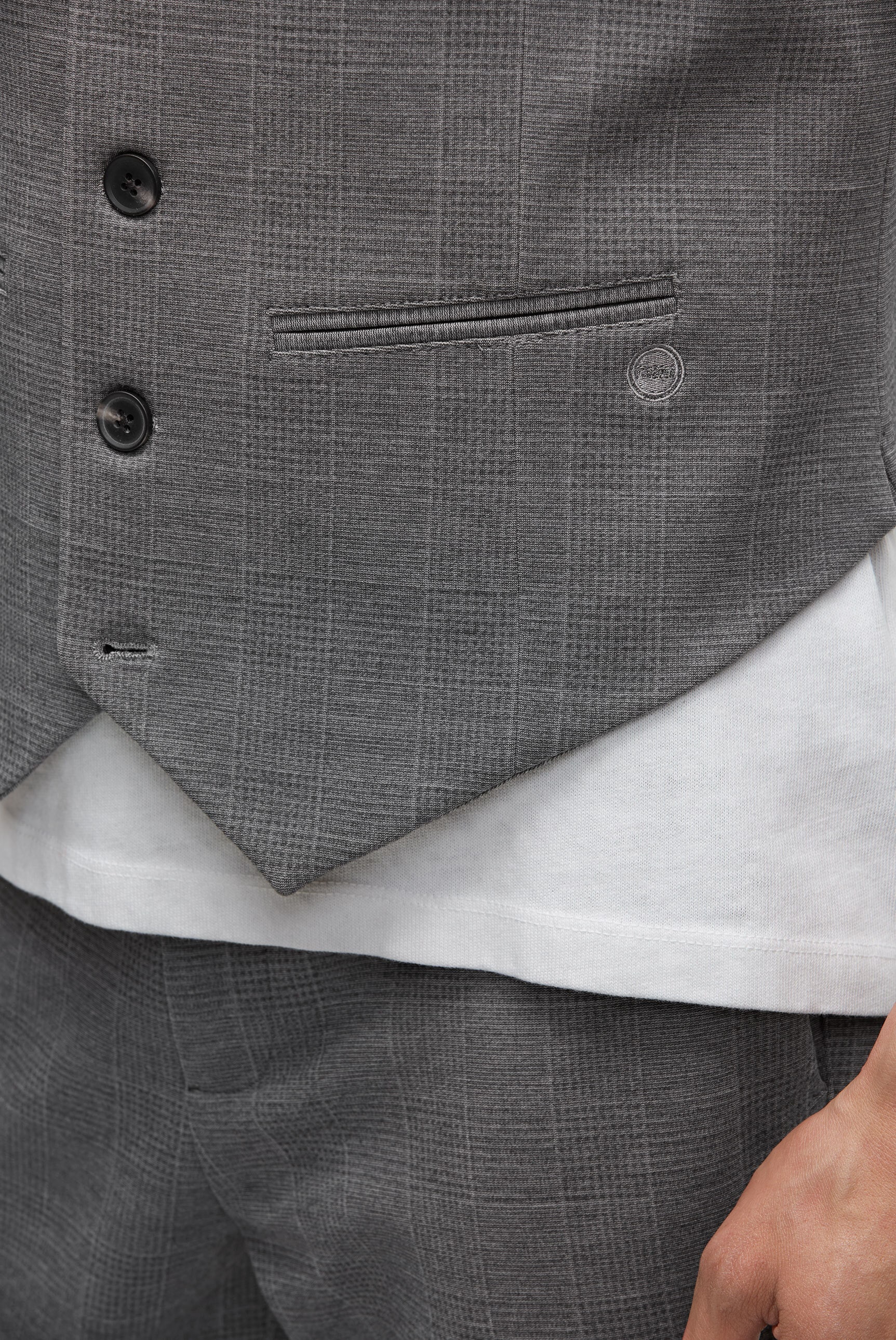 CAMP DAVID Anzugweste mit Paspeltaschen