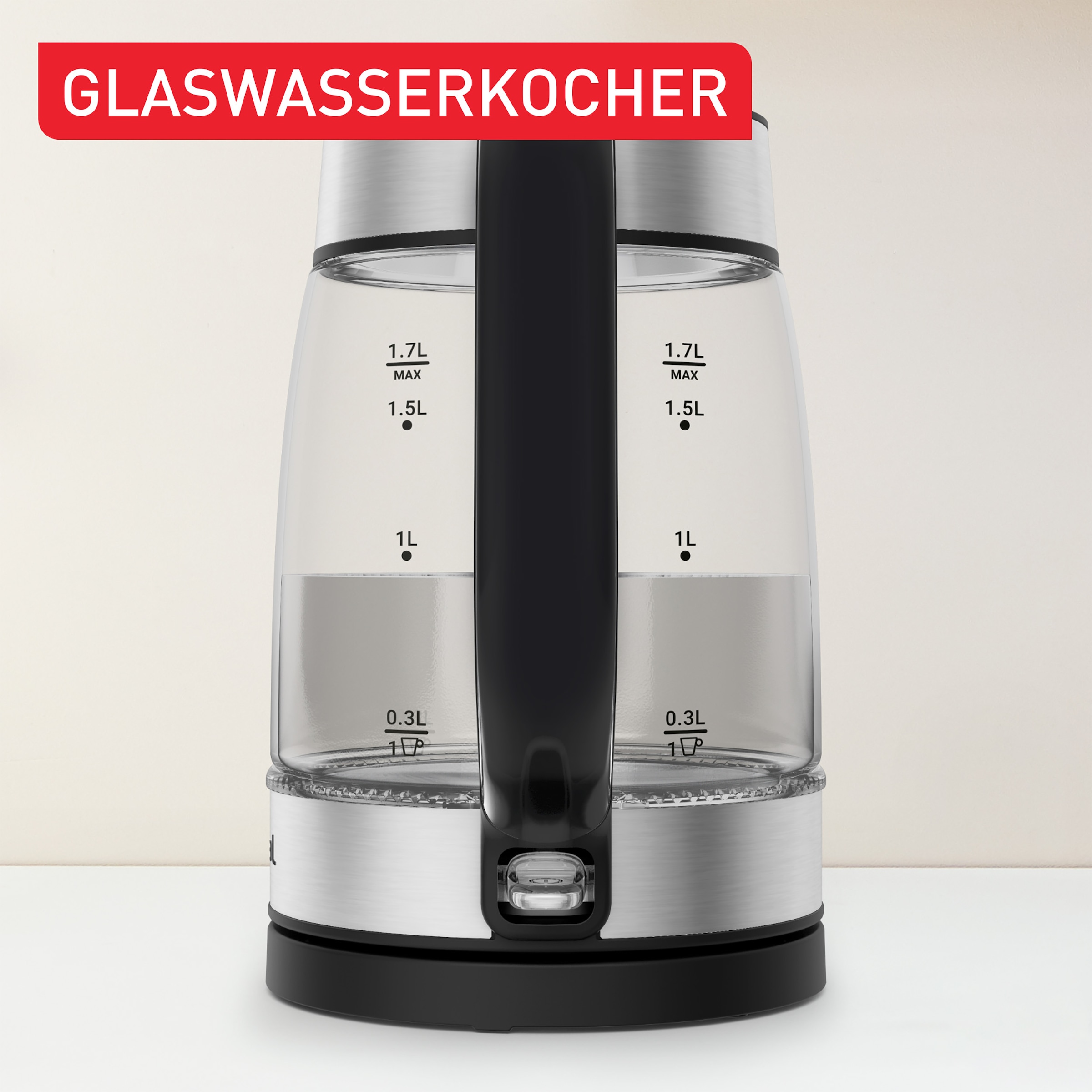 Tefal Wasserkocher »KI6058«, 1,7 l, 2200 W, Deckelöffnung auf Knopfdruck, großes Fassungsvermögen von 1,7 l