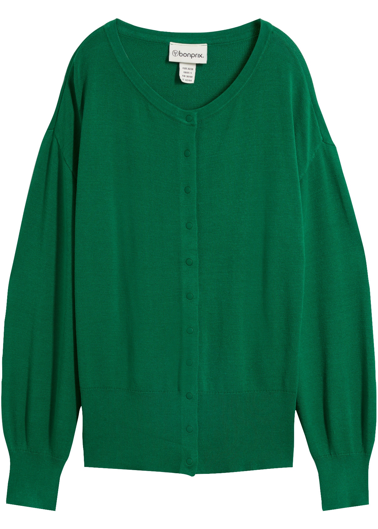 bonprix Strickjacke Feinstrickjacke, mit Knopfleiste, lässig geschnitten, Langarm
