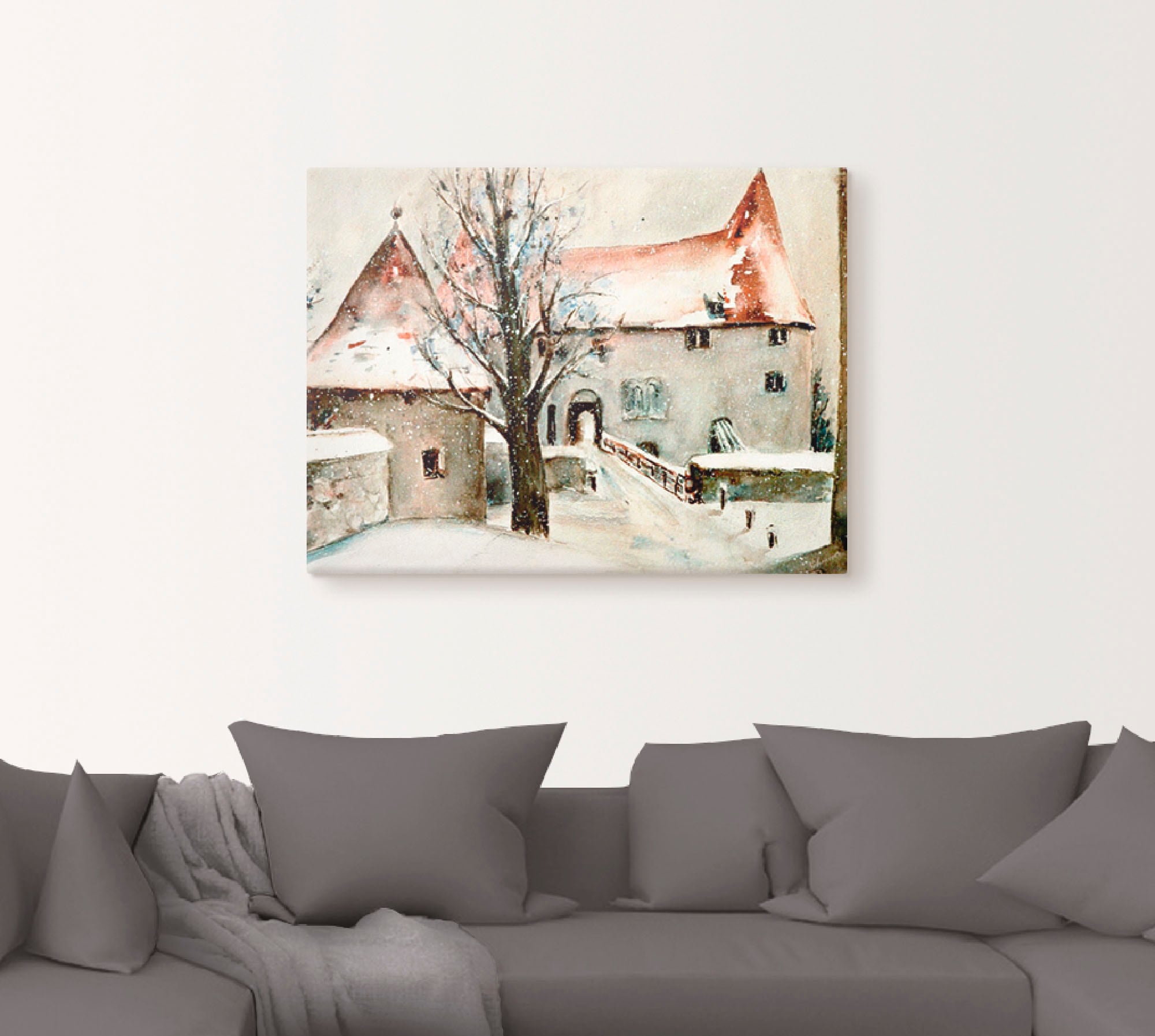 Artland Wandbild "Winter auf der Burg", Gebäude, (1 St.), als Leinwandbild, günstig online kaufen