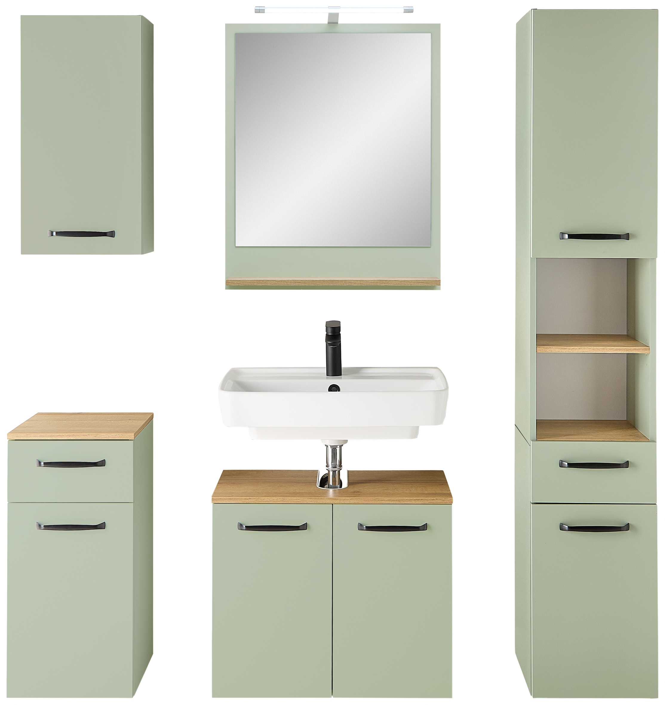 Saphir Badmöbel-Set »Quickset 500, Waschbeckenunterschrank mit Spiegel« 6 Stk. tlg.