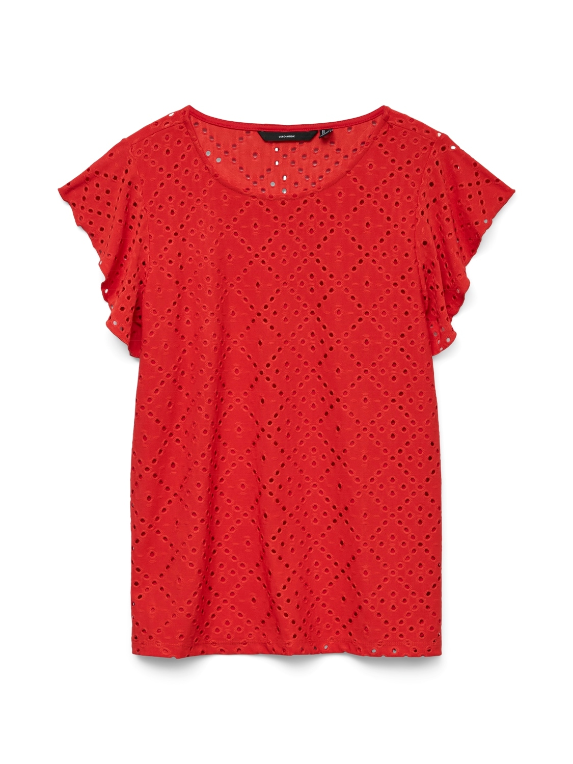 Vero Moda Rundhalsshirt »VMTASSA SL FRILL TOP NOOS«