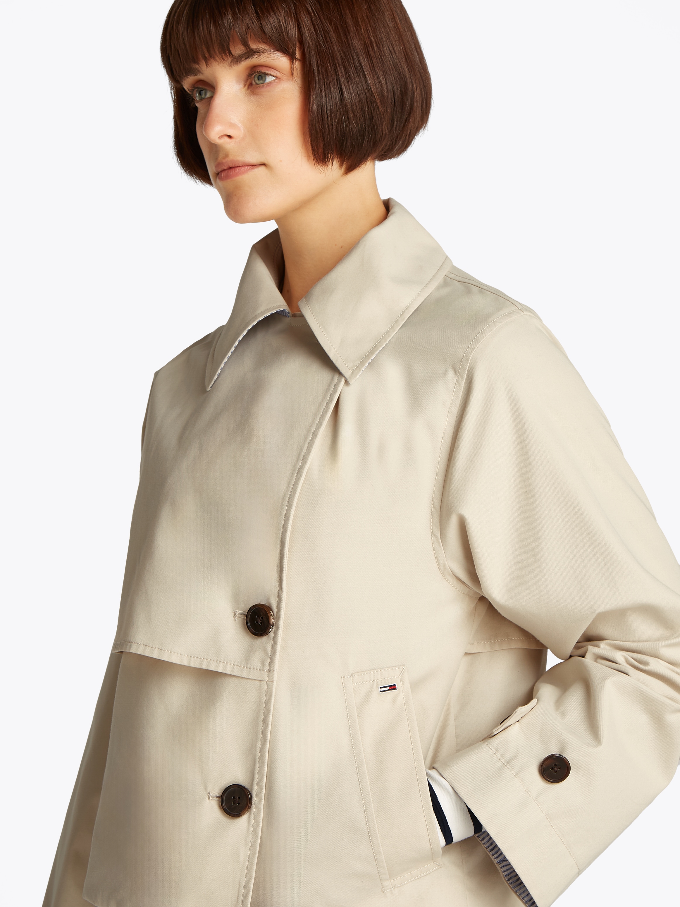 Tommy Jeans Kurzjacke »TJW SHORT TRENCH JACKET«, mit kurzem Schnitt, mit Eingrifftaschen