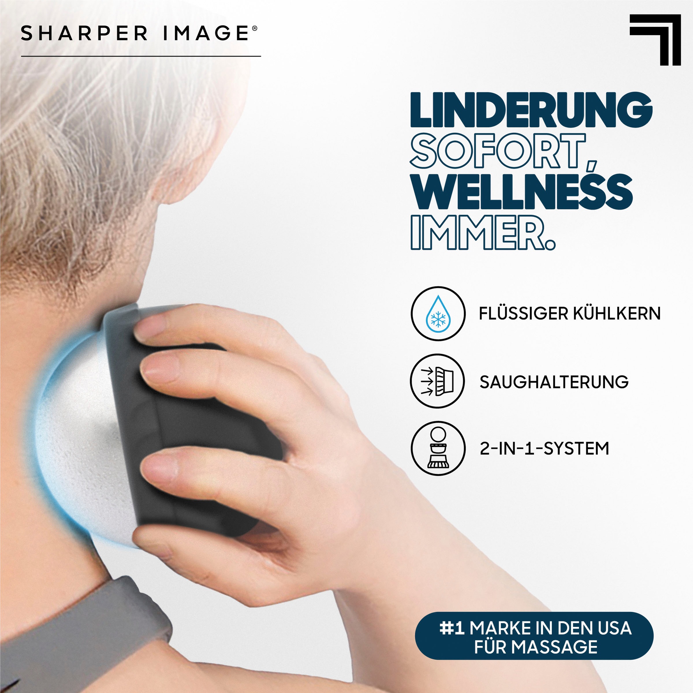 Sharper Image Massageball »Kalte Ganzkörper Fitness-Massagekugel«, mit Griff- und Saughalterung