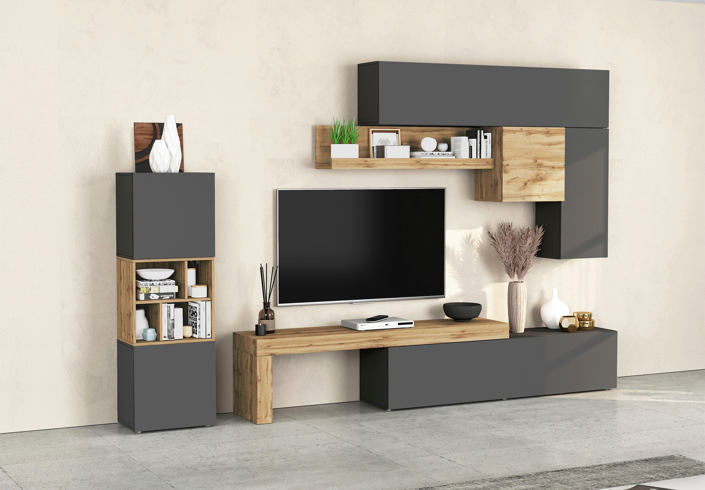 OTTO home Wohnwand "Chronos Wohnwand, Medienwand, 8-er set" Set, 8 Stk. tlg.