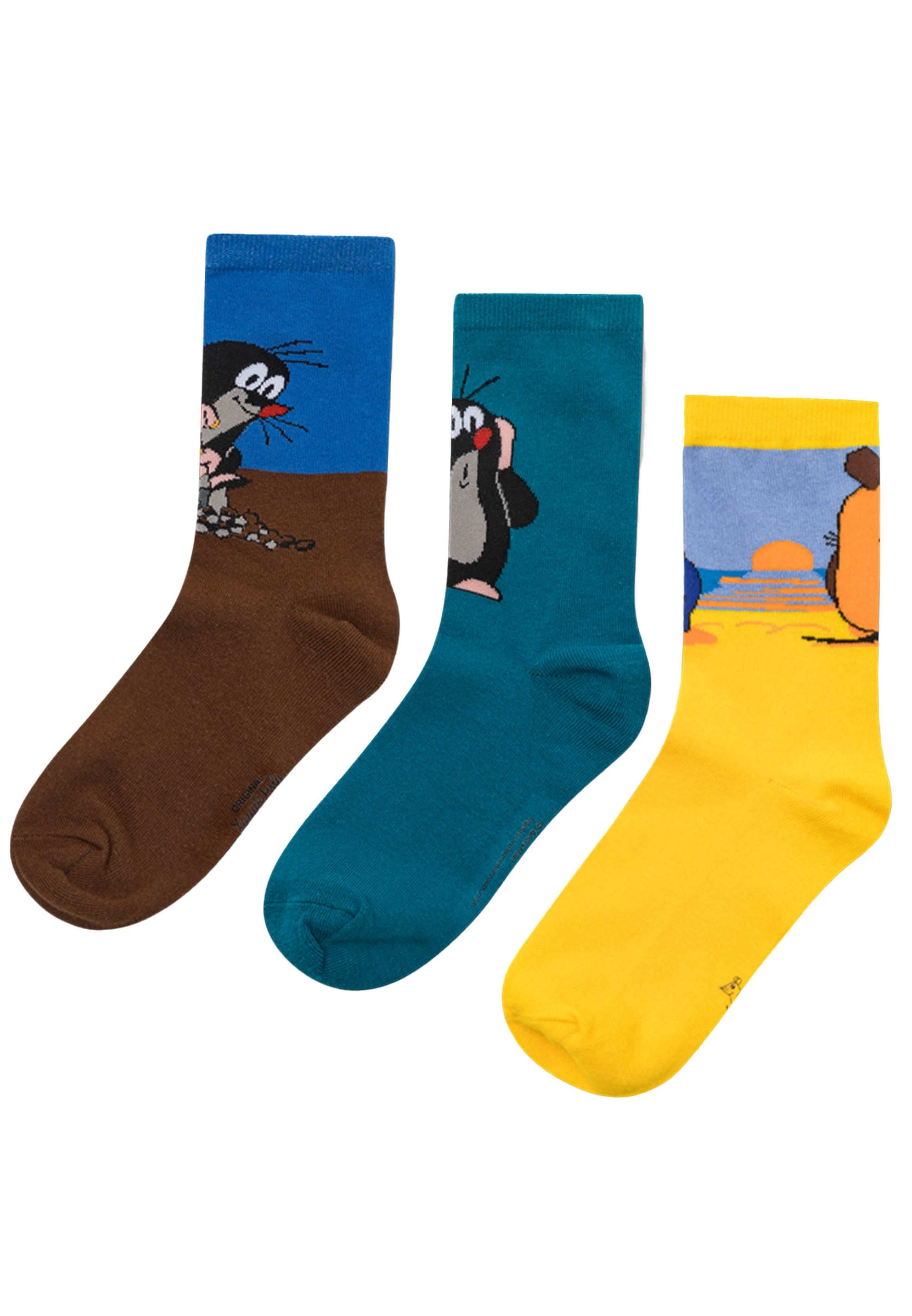 koaa Socken »Maus & Der kleine Maulwurf«, 3er-Pack mit buntem Design