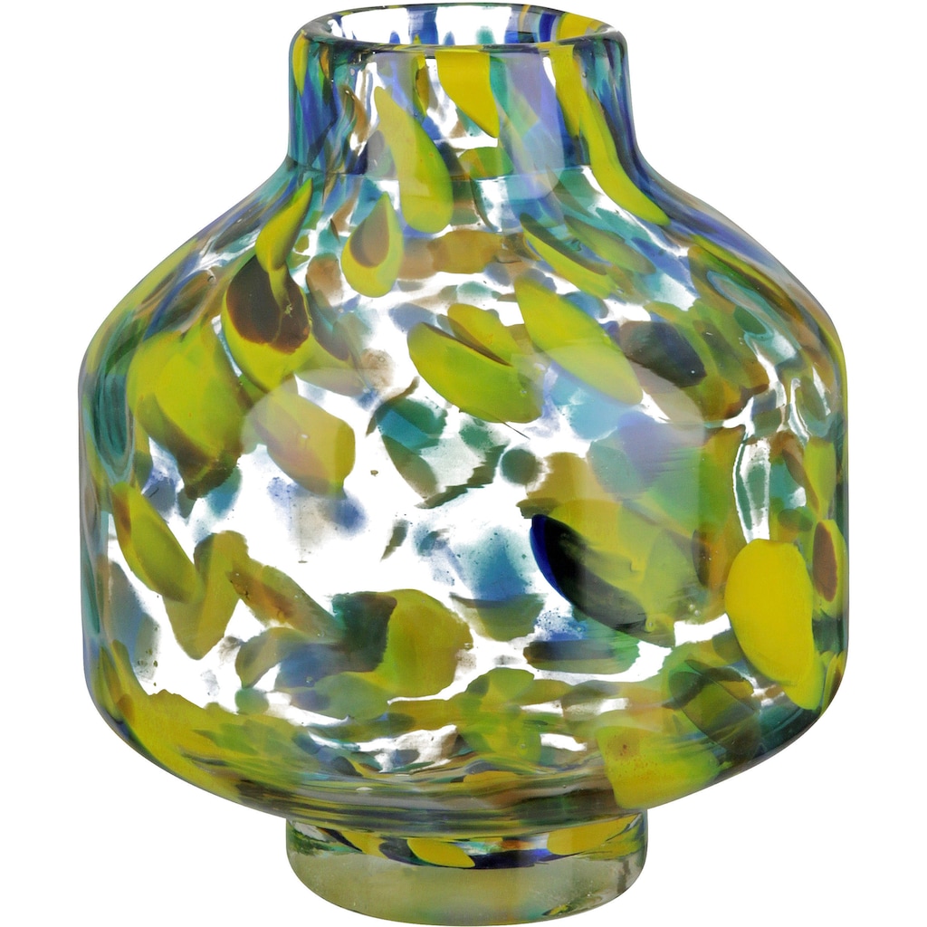 GILDE Tischvase »Splash, Höhe ca. 16 cm«, (1 St.), dekorative Vase aus Glas, Blumenvase