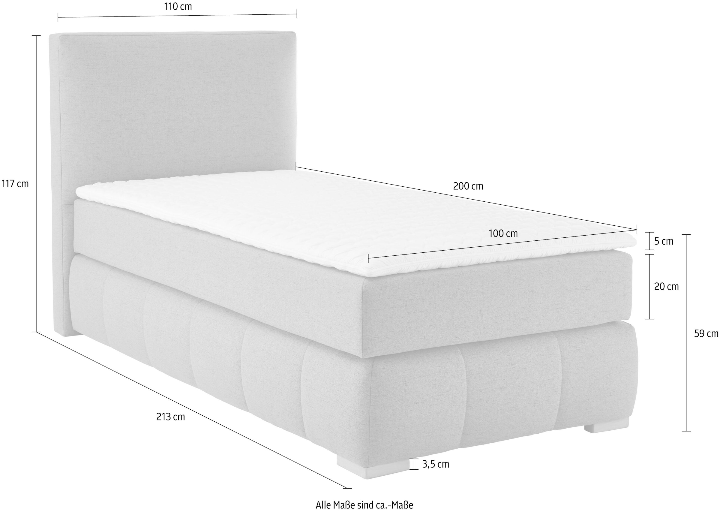 Guido Maria Kretschmer Home&Living Boxspringbett »Wehma«, inkl. Topper in 3 verschiedenen Matratzen, auch in Samtstoff