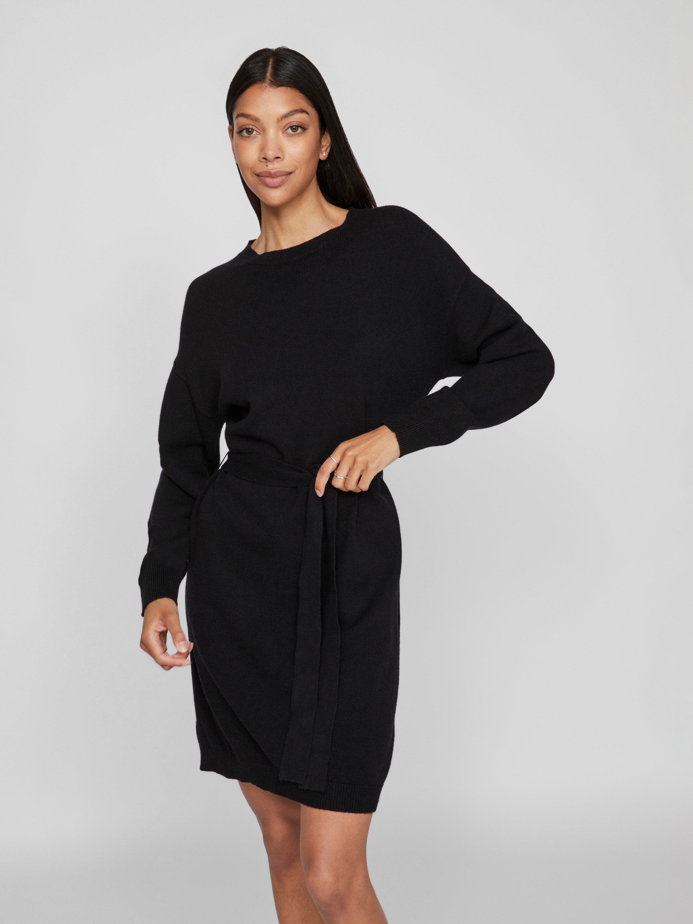 Vila Strickkleid "VIRIL O-NECK L/S BELT KNIT DRESS - NOOS" günstig online kaufen