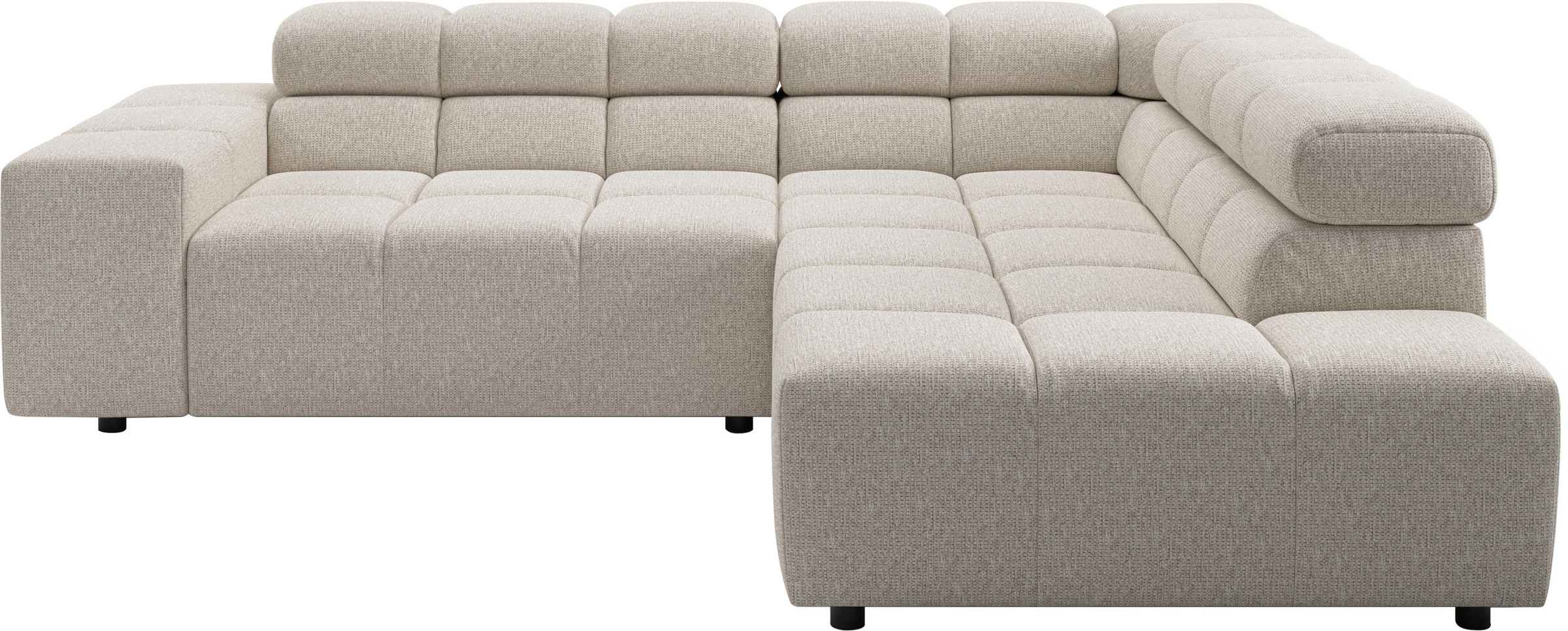 Home affaire Ecksofa "Ancona, Ecksofa, incl. Kopfteilverstellung, Breite 249 cm, L-Form" wahlweise elektrische Sitztiefenverstellung
