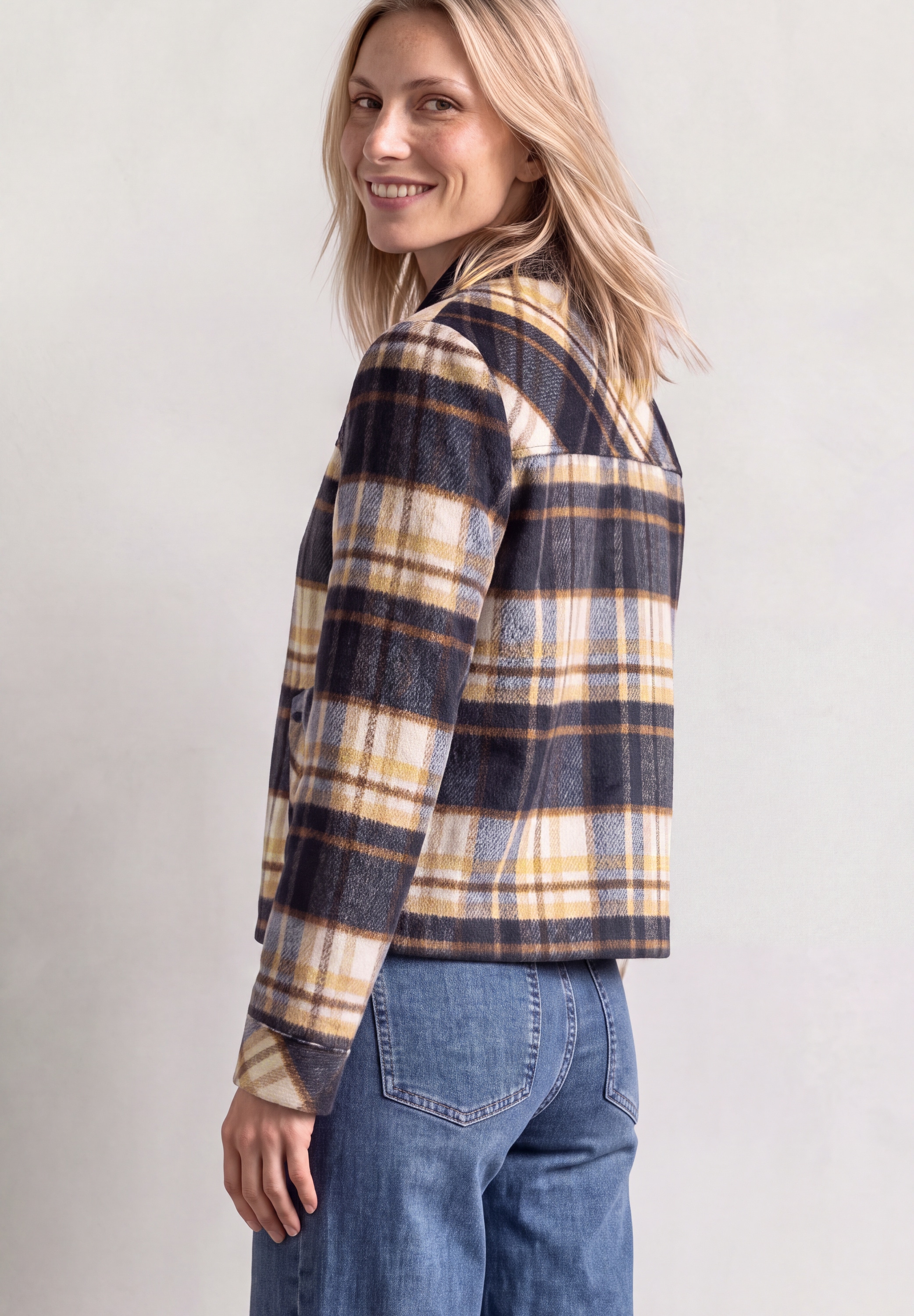 STREET ONE Kurzjacke ohne Kapuze mit Karomuster