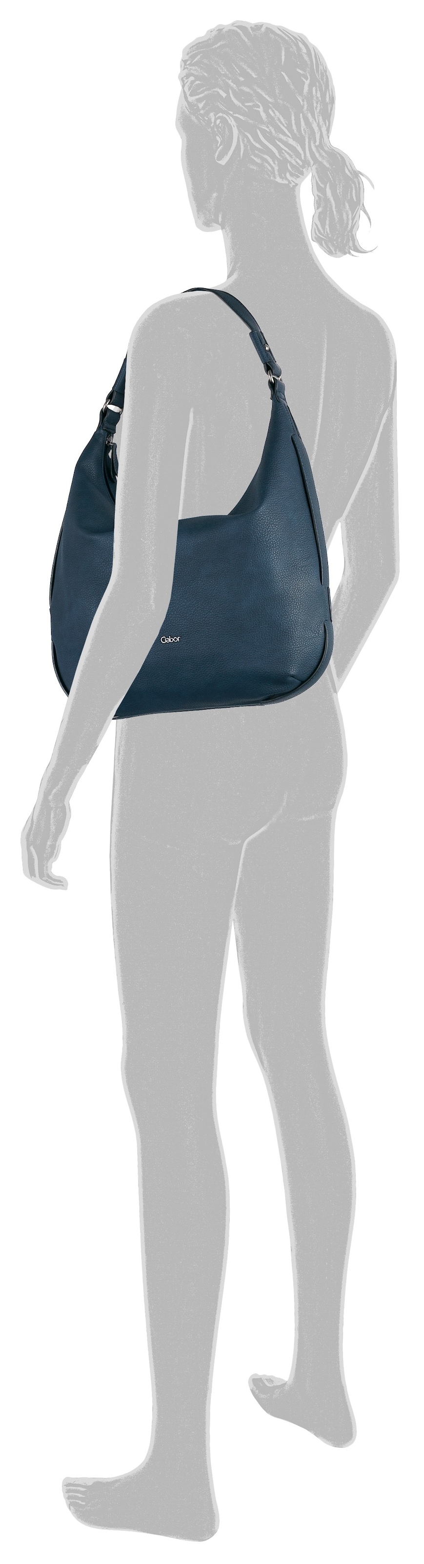 Gabor Hobo »Malu«, aus weichem genarbtem Lederimitat mit raffinierten Cut-Outs