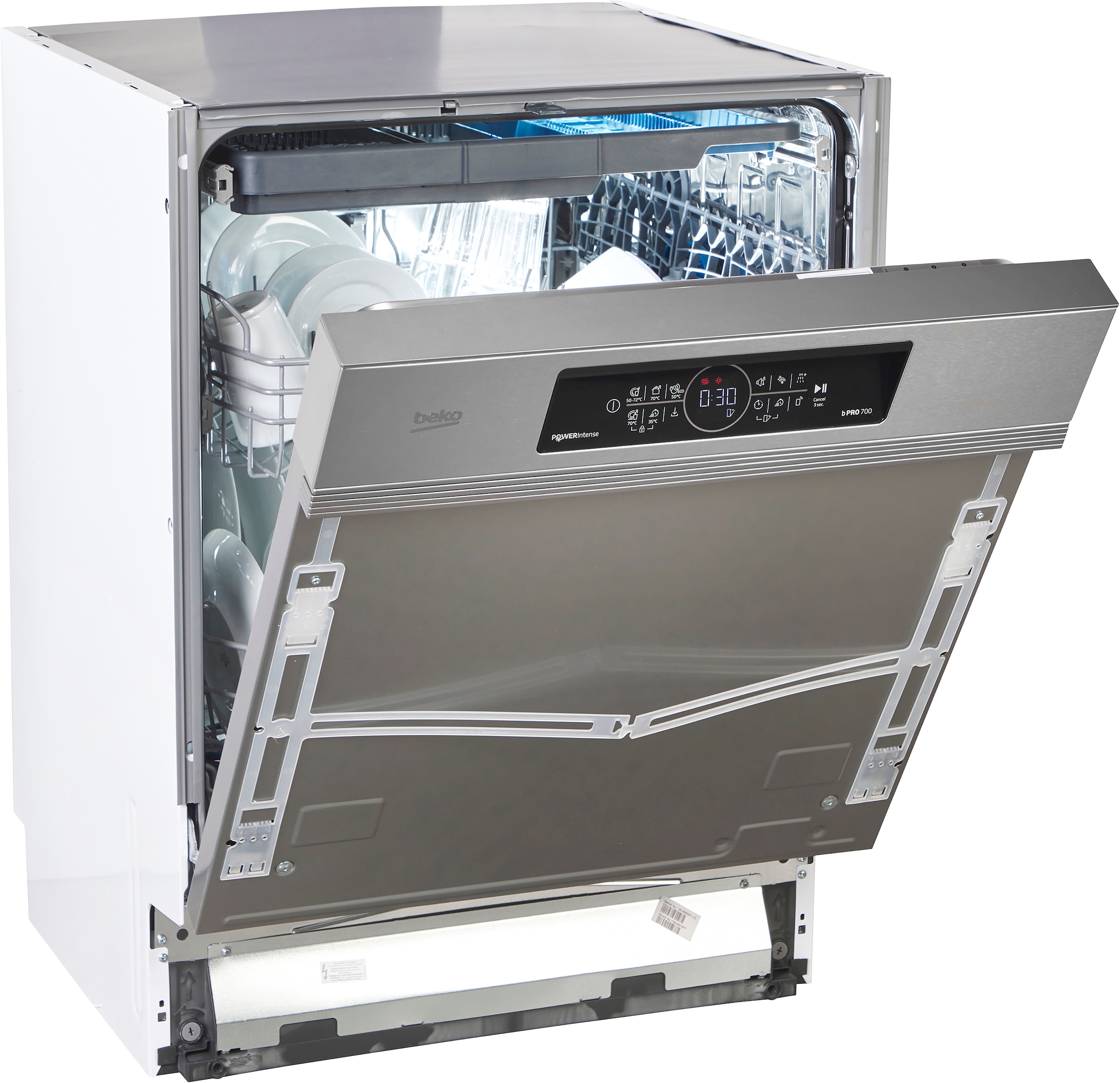 BEKO teilintegrierbarer Geschirrspüler »BDSN36462XP« 8,5 l 14 tlg. Maßgedecke Die PowerIntense-Technologie sorgt für herausragende Spülergebnisse