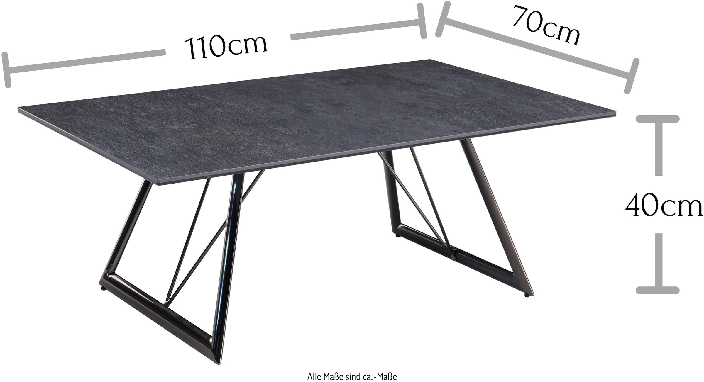 Stolkom Couchtisch »Evina«, 110 cm breit, Tisch mit Keramikoberfläche