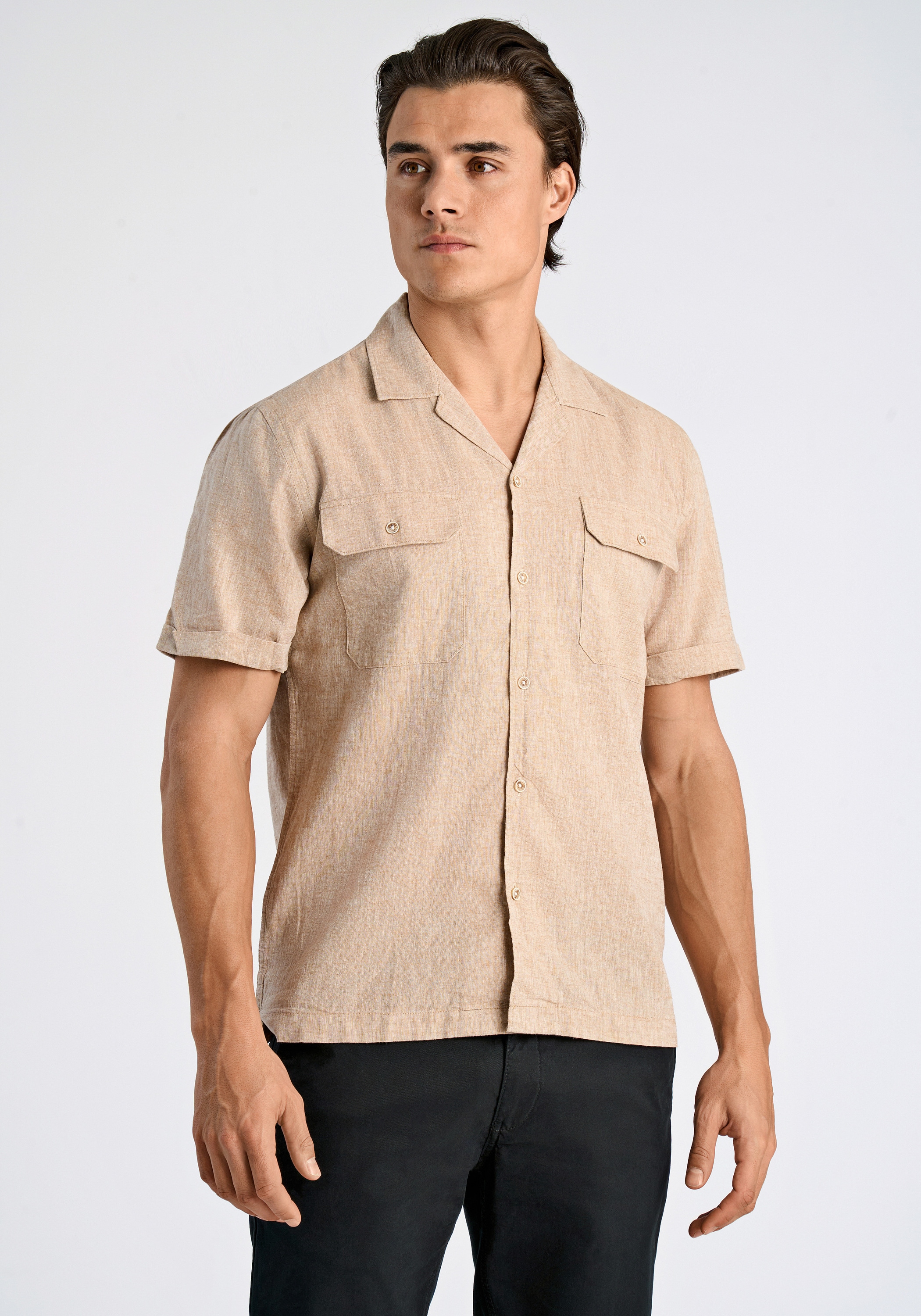 LINDBERGH Leinenhemd "Leinenhemd (Kurzarm) Relaxed Fit"