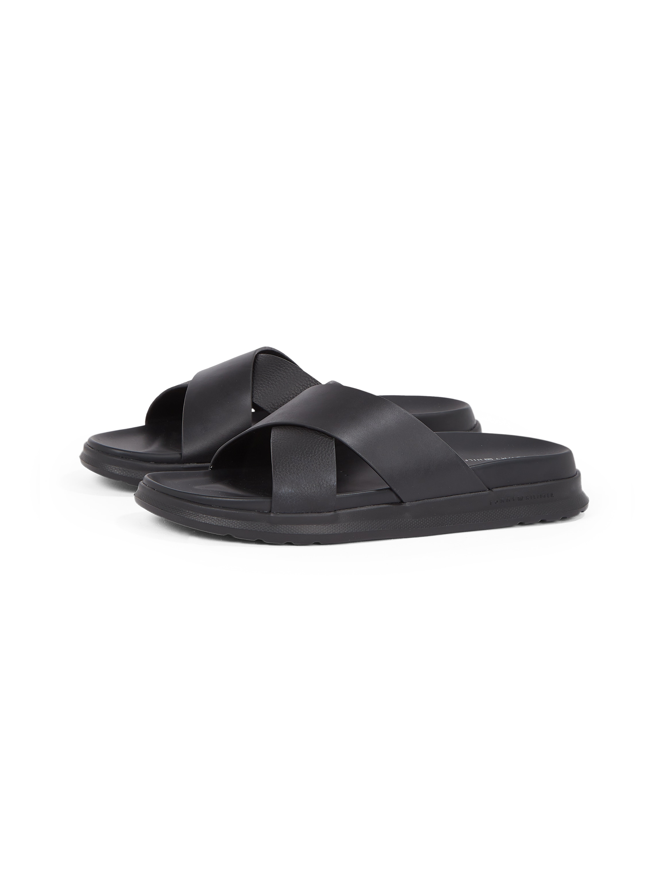 Tommy Hilfiger Pantolette »D DENSITY HILFIGER LTH CC SAND«, Sommerschuh, Schlupfschuh, Flats in schmaler Form