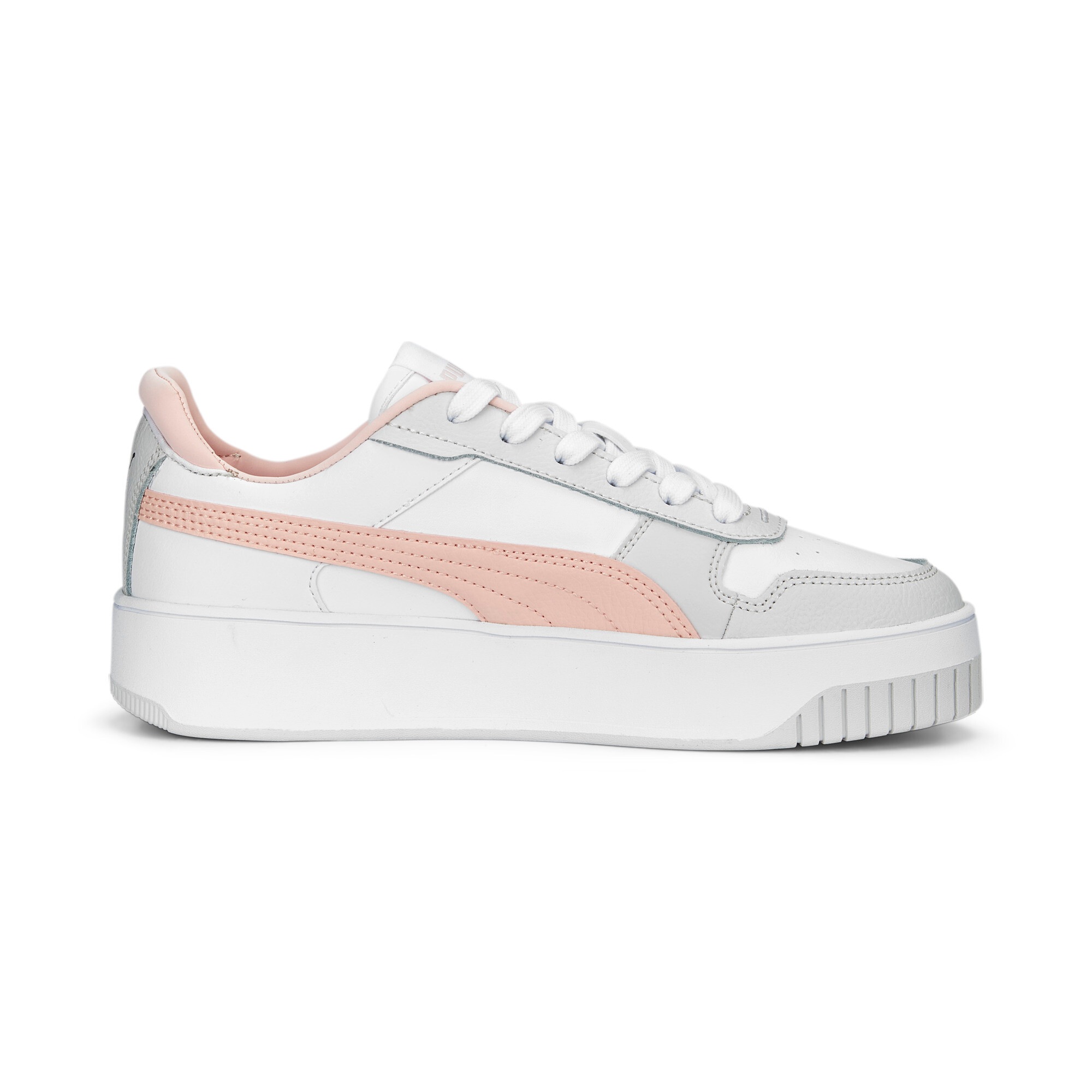 Sneaker PUMA "Carina Street Sneakers Damen", Damen, Gr. 38, bunt (weiß rose dust feather gray pink), Obermaterial: Kuhleder, Synthetik, Leder; Futter: Textil, Synthetik; Innensohle: Textil; Laufsohle: Gummi, Schuhe Sneaker 2