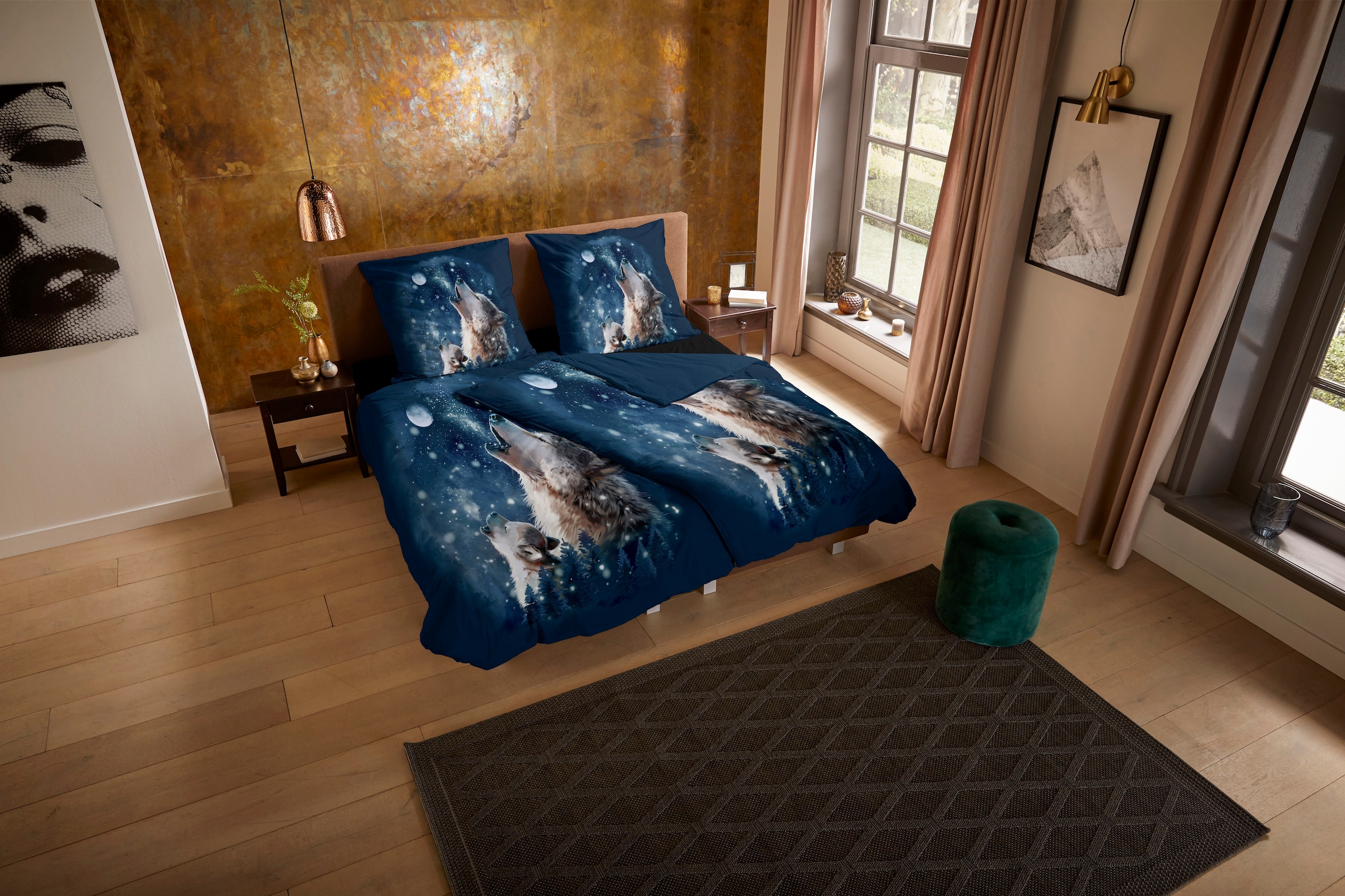 PURE luxury collection Wendebettwäsche "Moon" 2 Stk. Mikrofaser, 135x200, P günstig online kaufen