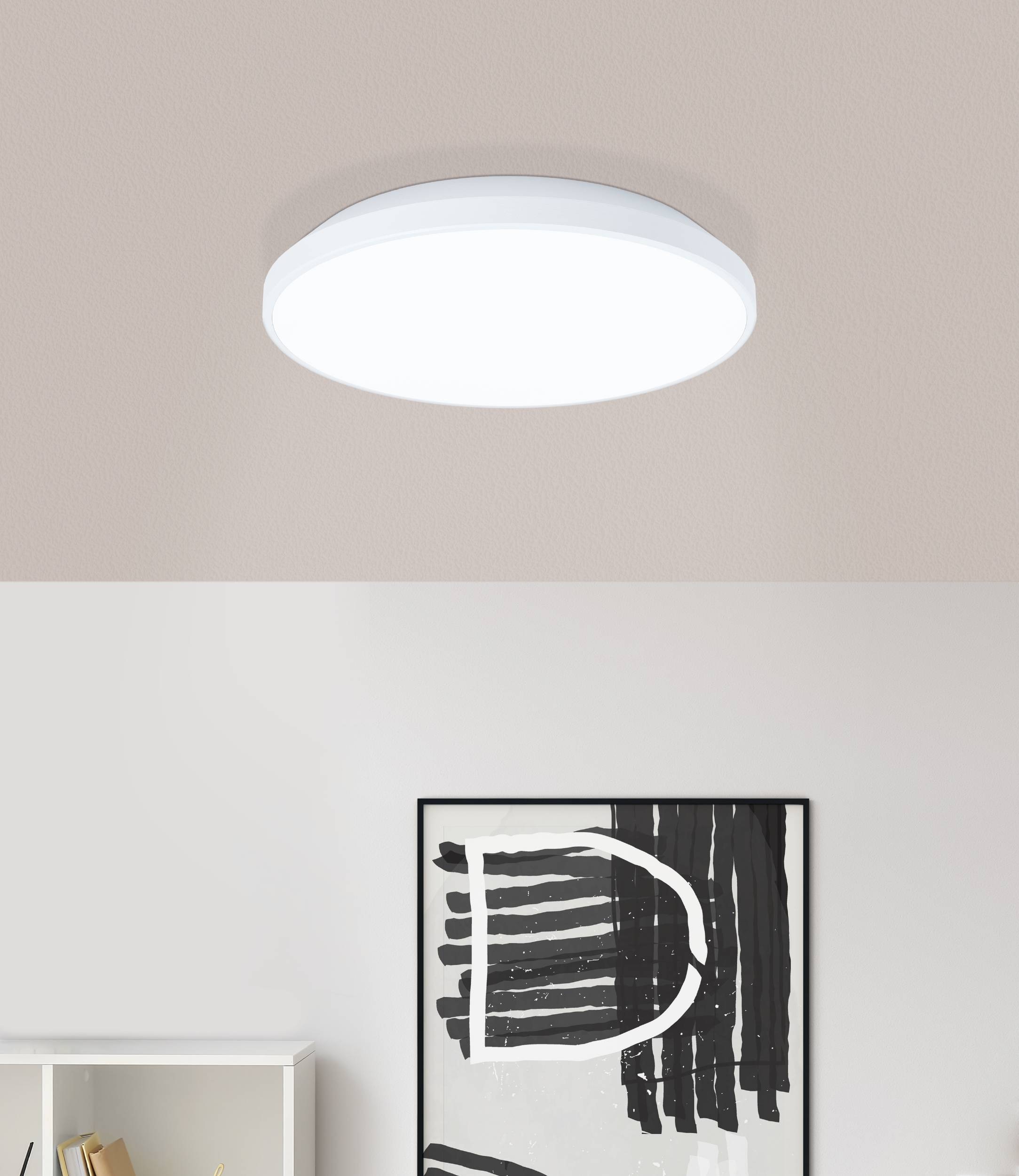 EGLO Aufbauleuchte »Crespillo, Aufbaulampe, Deckenlampe aus Stahl und Kunststoff, Lampe« LED-Modul 1 Stk. Neutralweiß Aufbauleuchte, Deckenlampe, LED Aufbaulampe, Lampe  Decke, Ø 24 cm