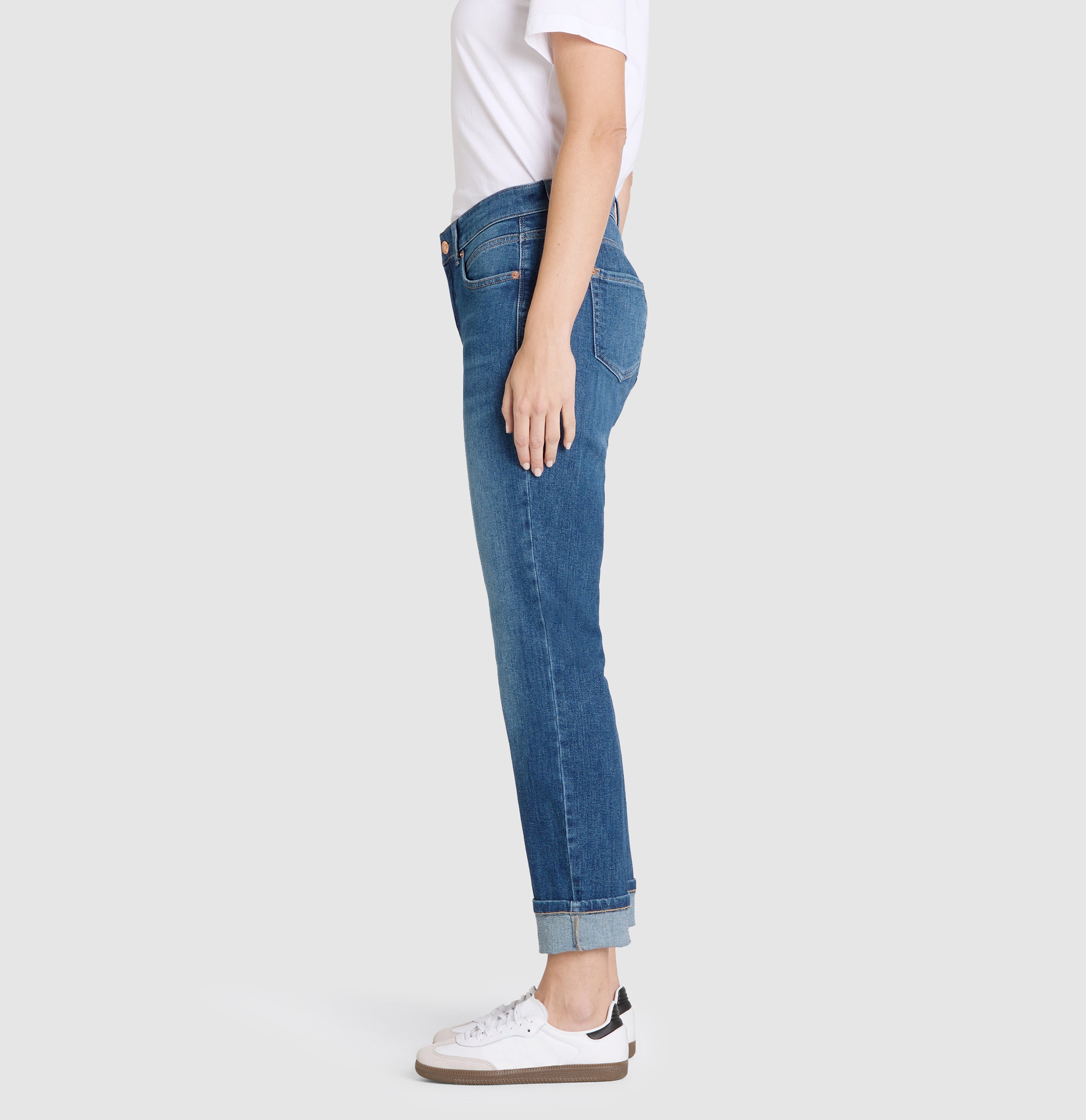 Straight-Jeans MAC "SUE relax", Damen, Gr. 36, Länge 29, blau (indigo blau washed), Web, Obermaterial: 95% Baumwolle, 4% Polyester, 1% Elasthan, straight fit, Jeans Straight-Jeans, im Four-Pocket Style 4