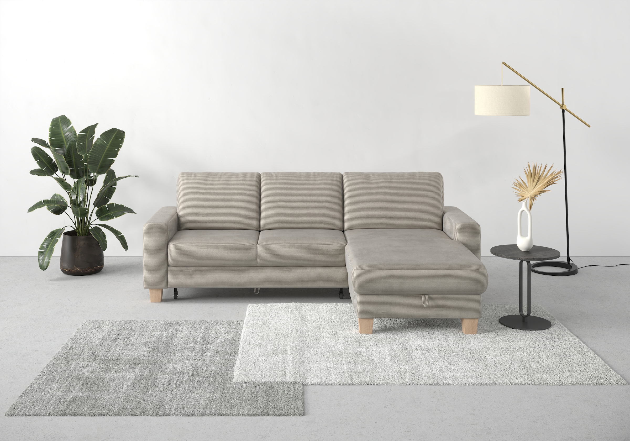 Home affaire Ecksofa "Summer L-Form" mit Recamiere, mit oder ohne Bettfunkt günstig online kaufen