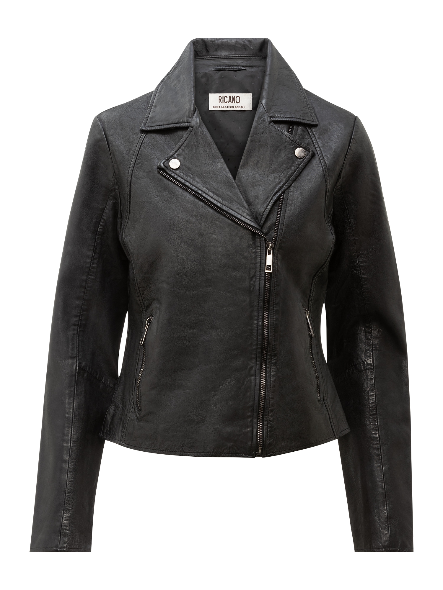 RICANO Bikerjacke "Lederjacke Antonia" Handgefertigt aus echtem Leder