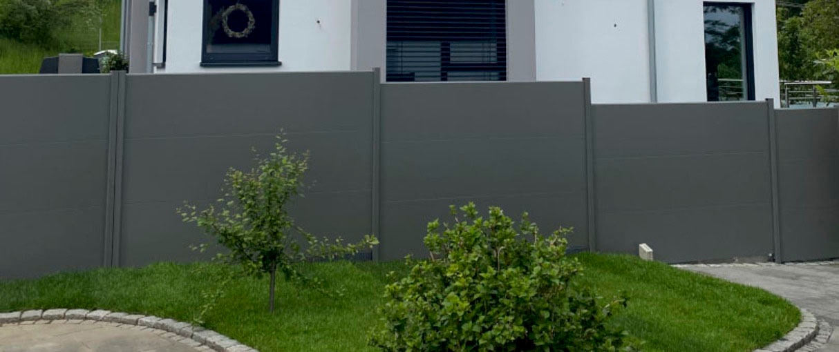 KRAUS Sichtschutzelement »Sicht- und Lärmschutz Dino Protect«, HxB: 180x240 cm, Eckset, Quarzgrau