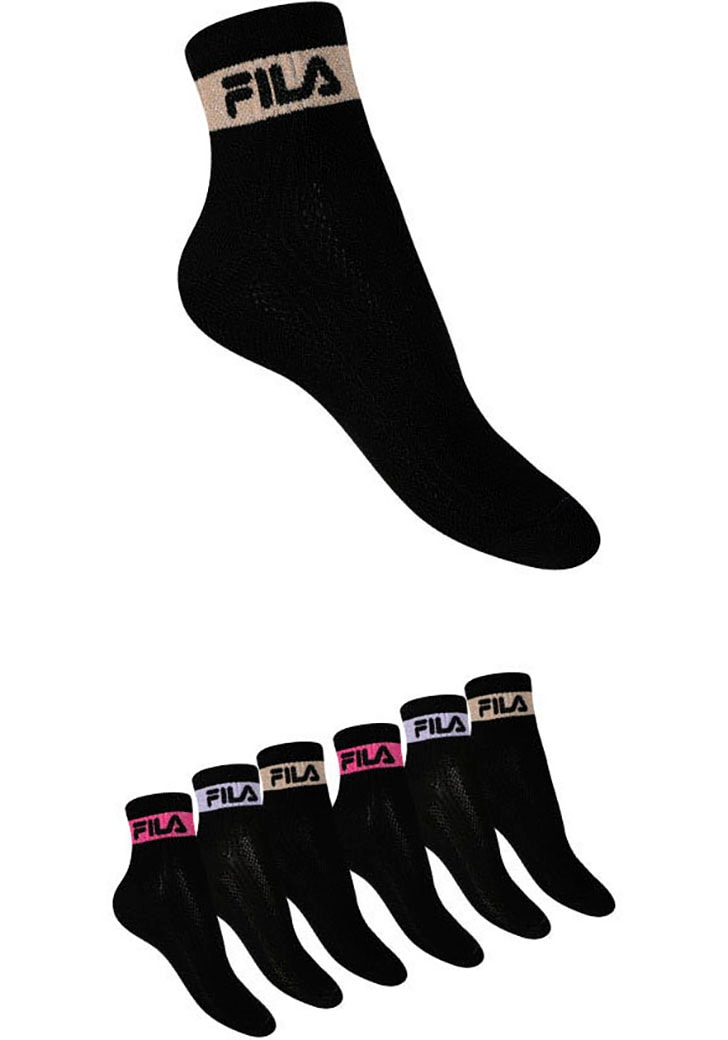 Fila Kurzsocken "WOMAN QUARTER SOCKS", (6 Paar), mit gerippter Knöchelparti günstig online kaufen