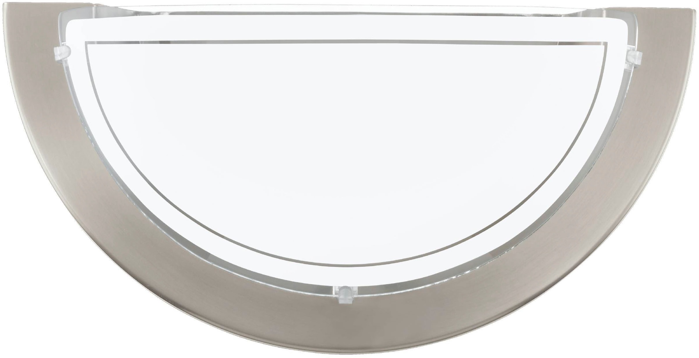 EGLO LED Wandleuchte »PLANET 1 Wandlampe, Flurlampe halbrund, Silber und Weiß«, 1 flammig, Leuchtmittel E27 | ohne Leuchtmittel, Wandleuchte, Wohnzimmerlampe in Silber und Weiß, Lampe mit E27 Fassung