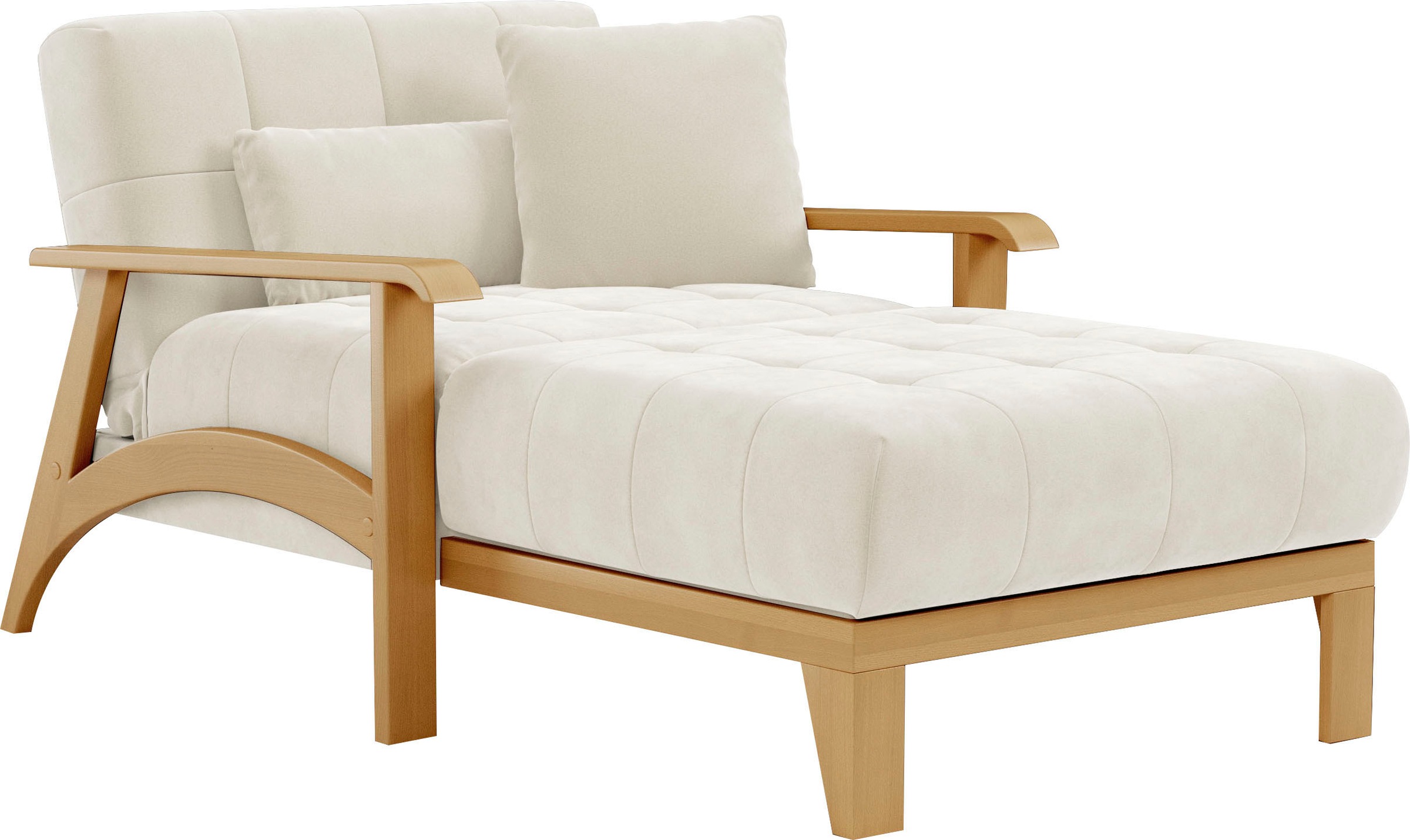 sit&more Recamiere »Billund«, Armlehnen aus eichefarbigem Buchenholz, verschiedene Bezüge und Farben