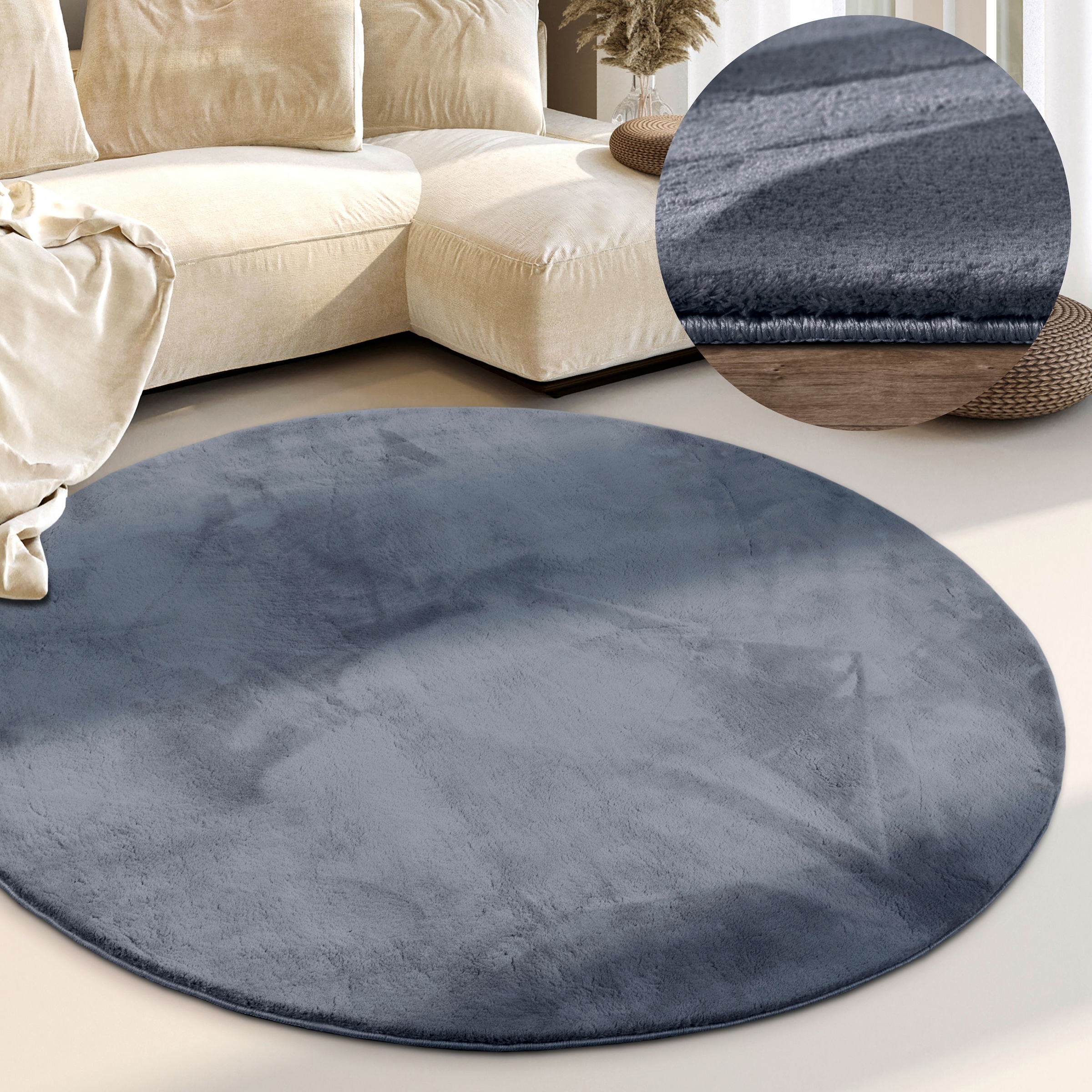 Villeroy & Boch Teppich "Leon" rund 15 mm Höhe Langflor, Shaggy, einfarbig, günstig online kaufen