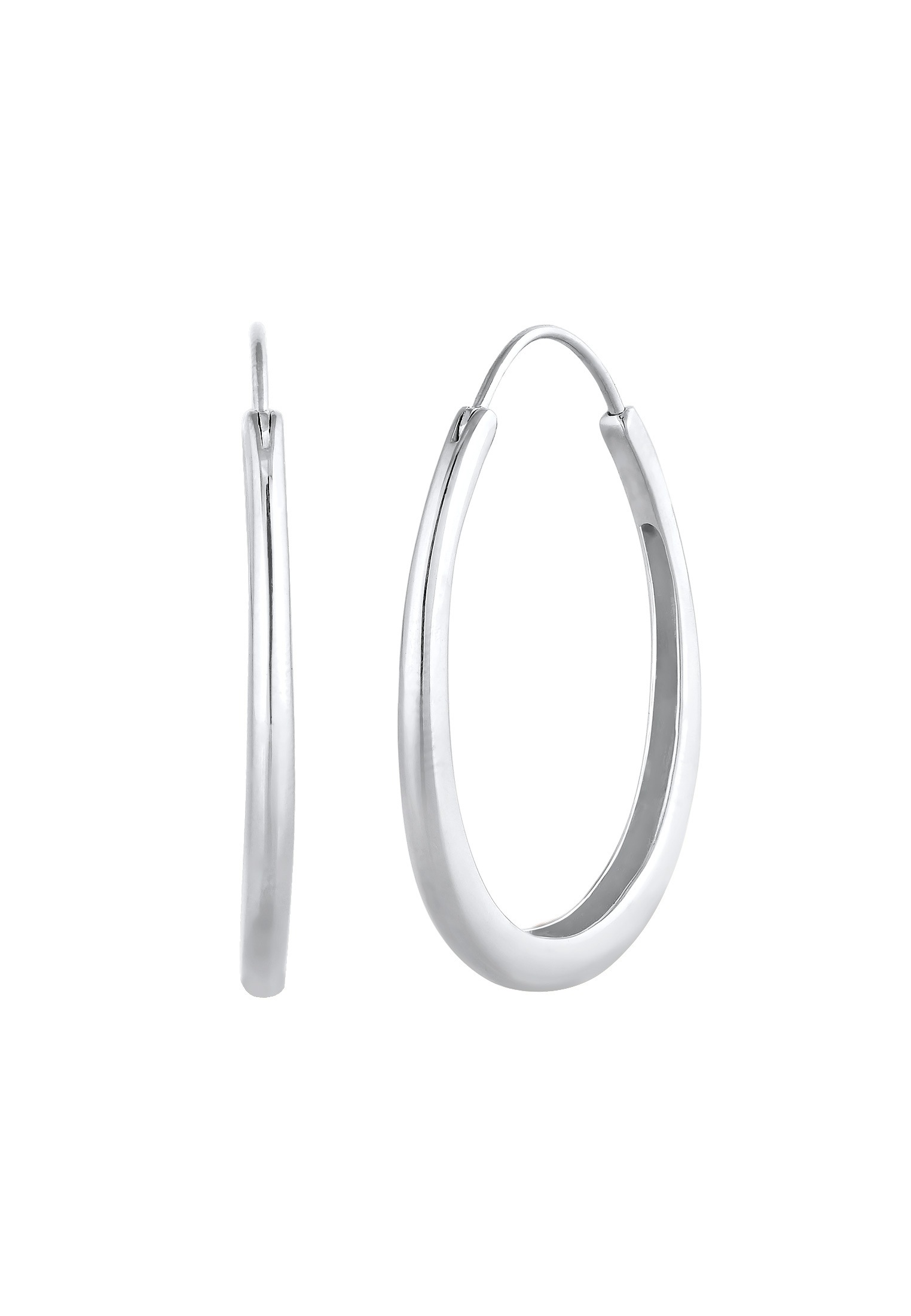 Elli Paar Creolen »Creolen Hänger Oval Geo Basic Trend Big 925 Silber«