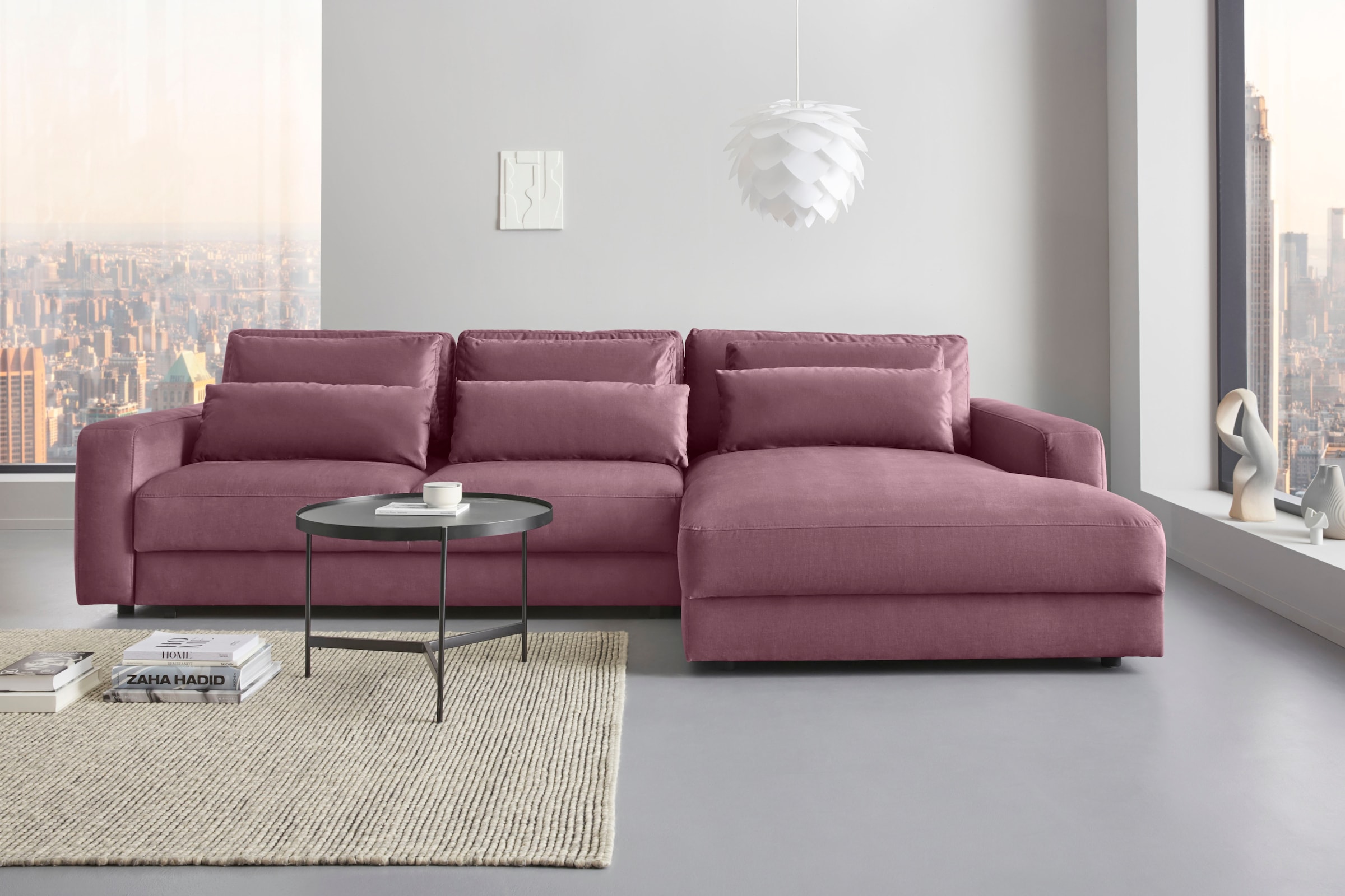 Home affaire Ecksofa "Bloomfield, bequem und elegant, Breite 303cm, L-Form" mit Bettfunktion und Bettkasten, Unser Dauertiefpreis
