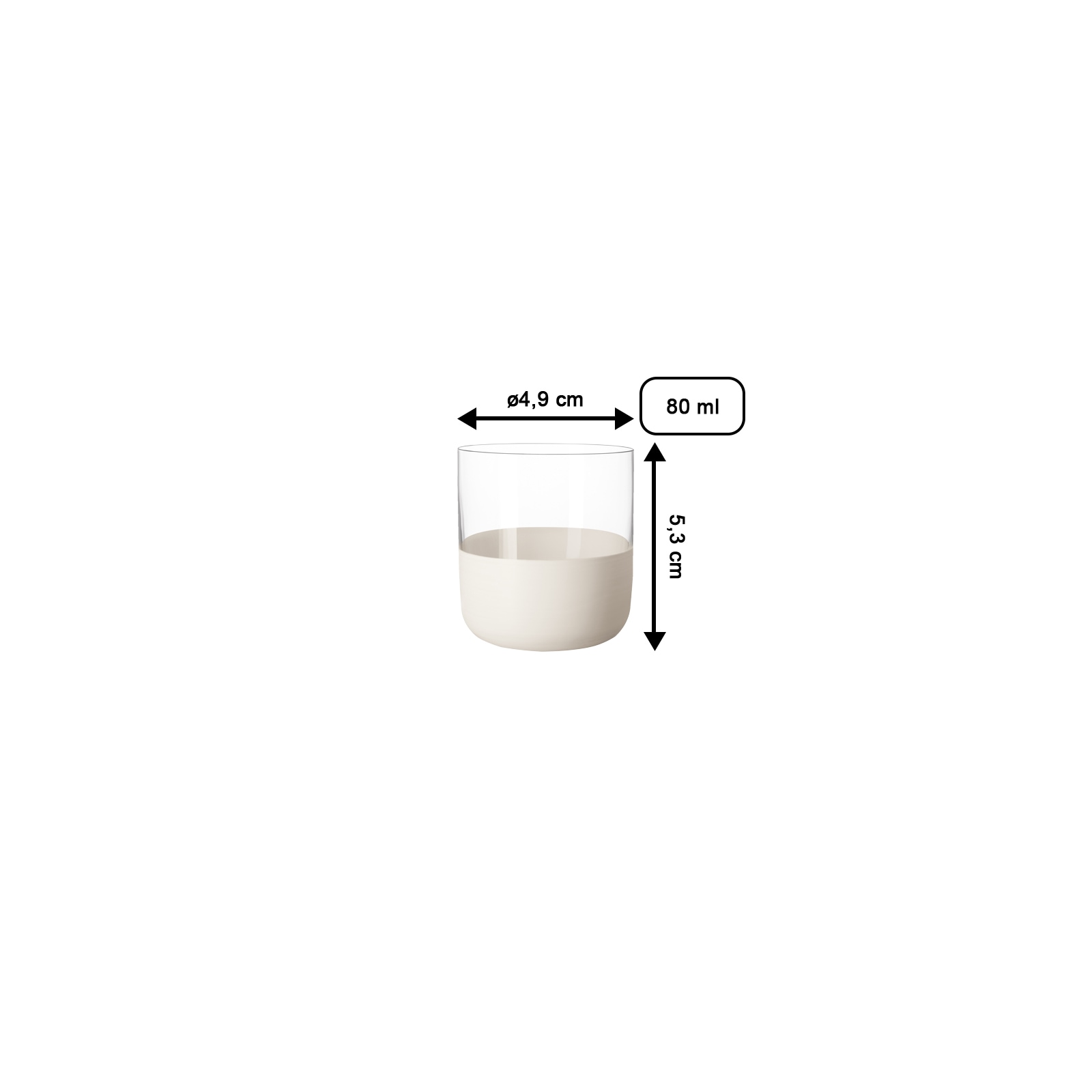 Villeroy & Boch Schnapsglas »Shotgläser Manufacture Rock 80 ml 4er Set weiß-transparent«
