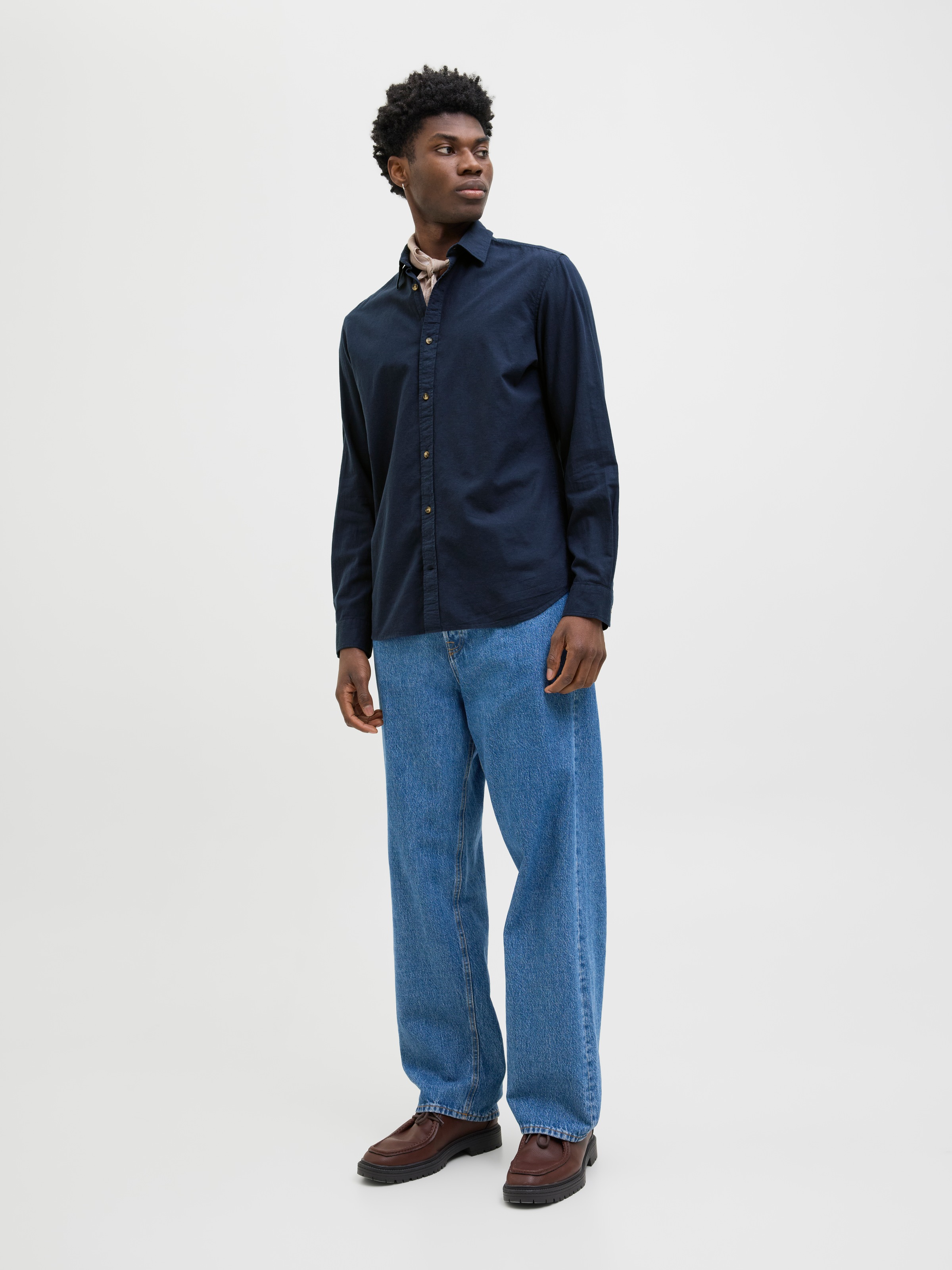Jack & Jones Langarmhemd »JJESUMMER SHIRT LS SN«, mit Hemdkragen