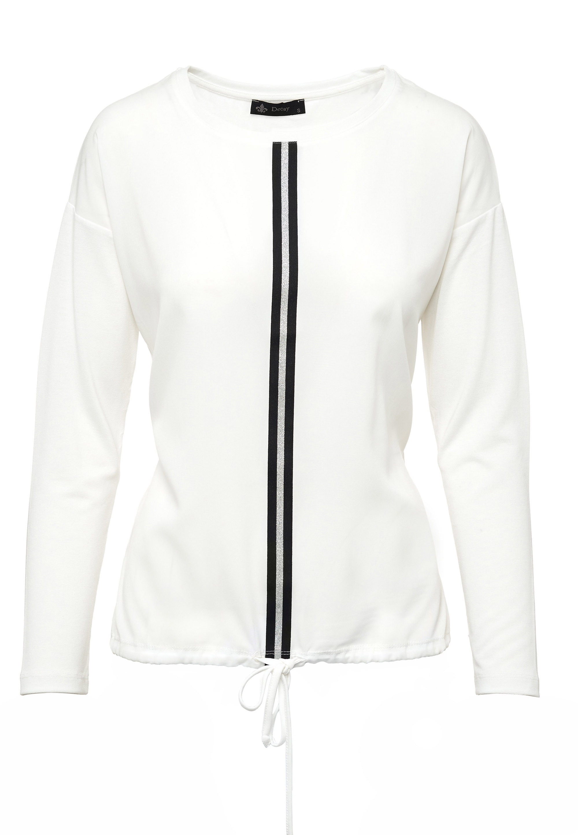Decay Langarmshirt, mit coolem Glitzerstreifen-Aufdruck