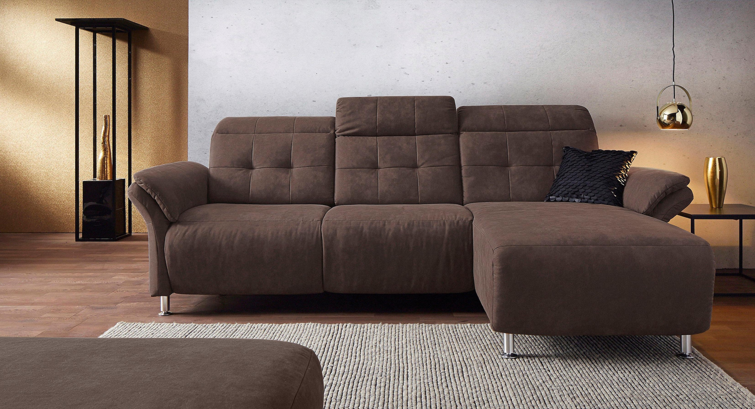 Home affaire Ecksofa "Manhattan L-Form" 2 Sitze mit elektrischer Relaxfunkt günstig online kaufen