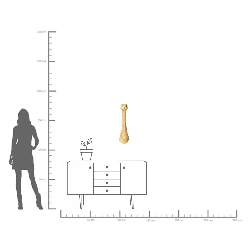 Kare Design Wanddekoobjekt »Wandschmuck Ostrich Gold 19x72cm«