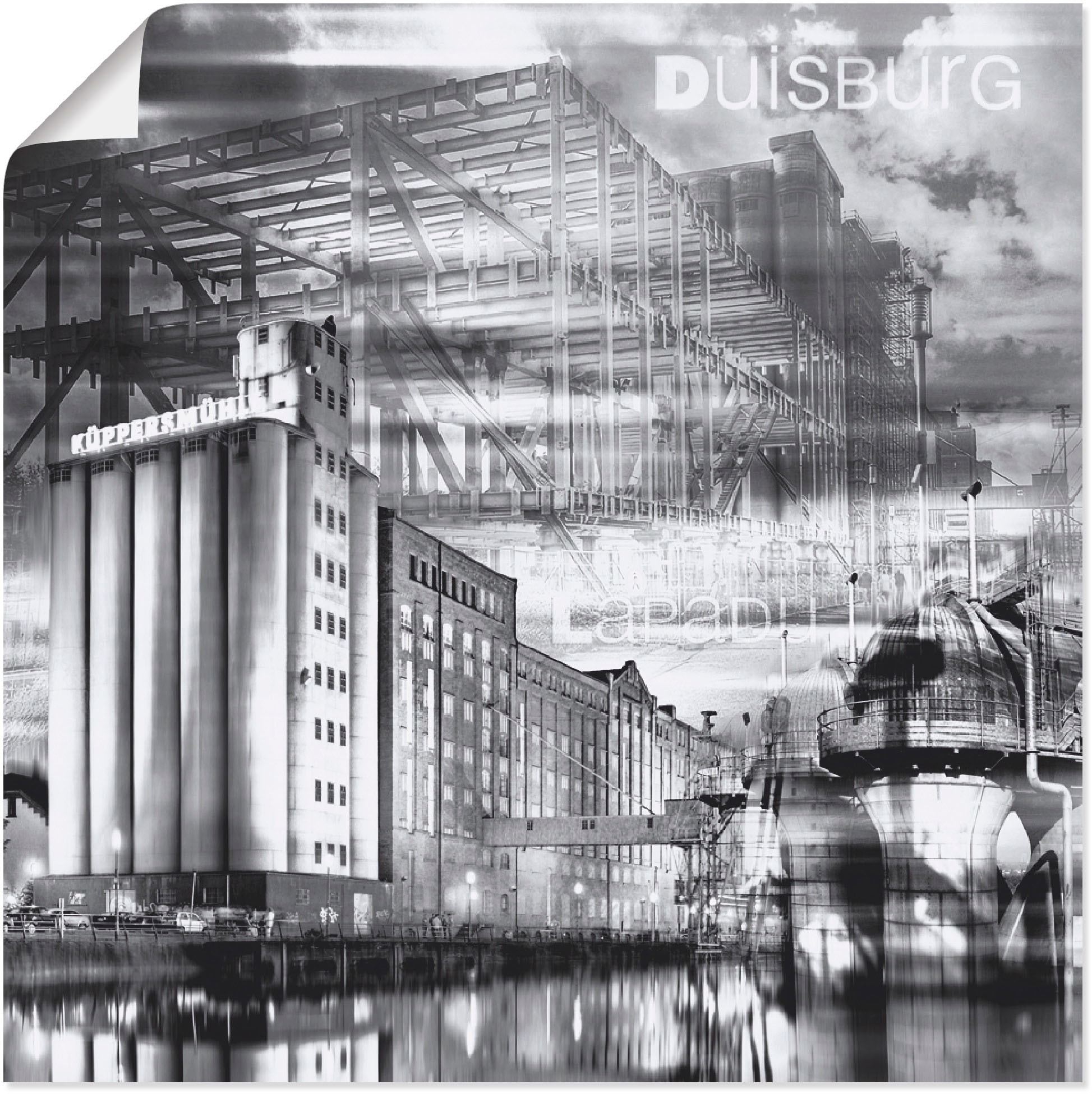 Artland Wandbild »Duisburg Skyline Collage III«, Deutschland, (1 St.), als  Leinwandbild, Wandaufkleber oder Poster in versch. Größen kaufen