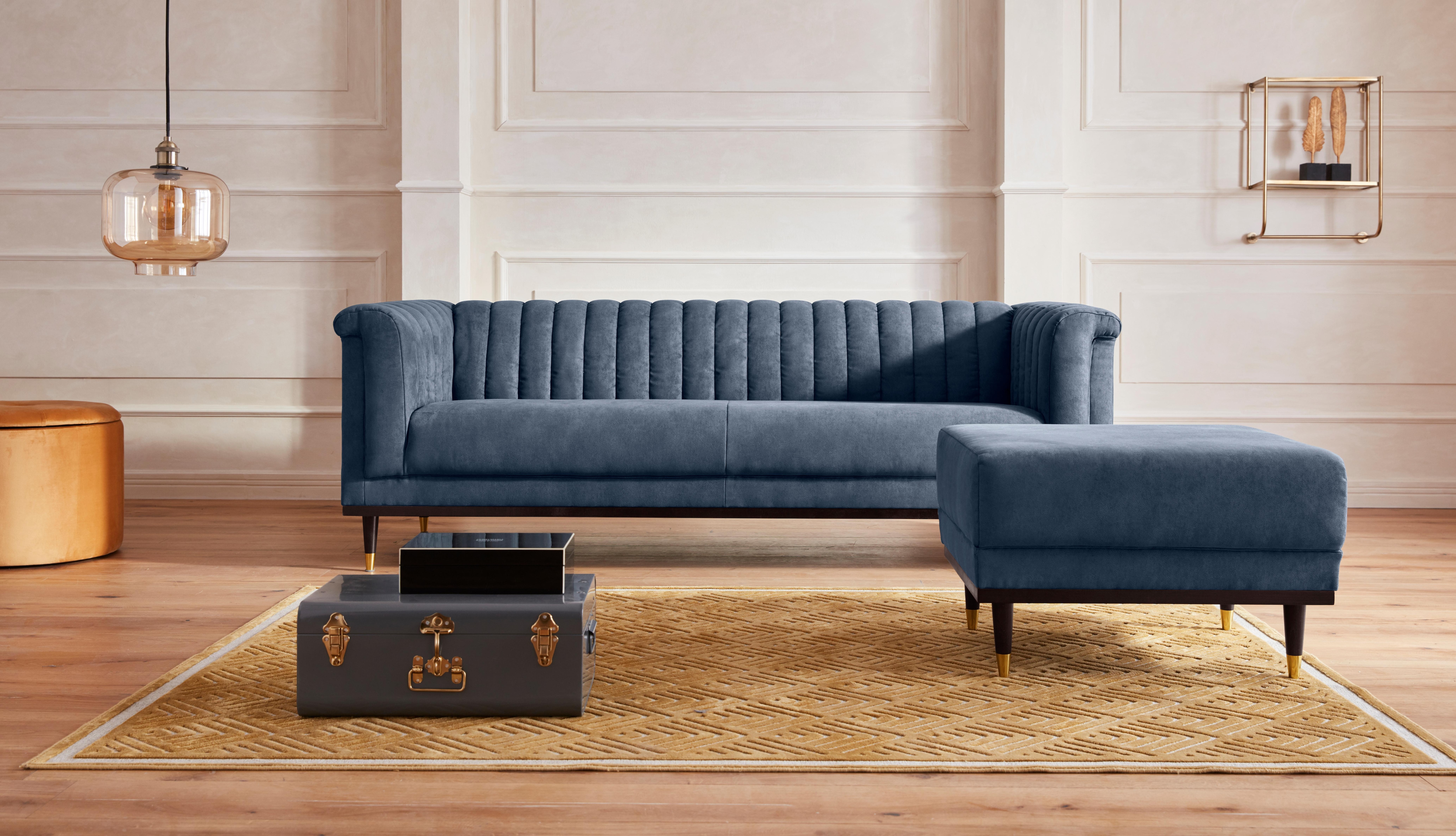 Home affaire Hocker "Chamby" mit Holzrahmen unten