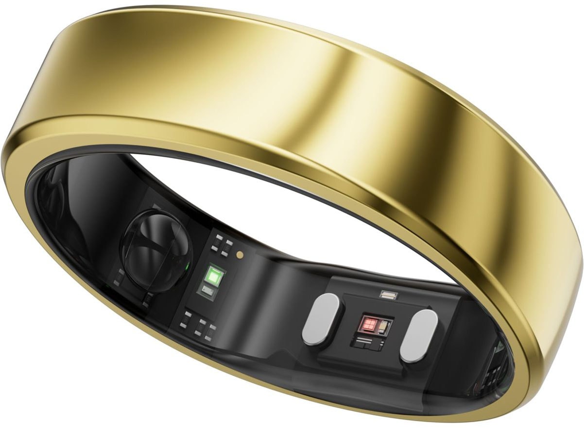 RINGCONN Damen Smart Ring "Gen2 - der perfekte Begleiter für Ihre Gesundheit und Fitness", 9, Kunstharz Titangold, Kunstharz, Titan, Fingerringe,