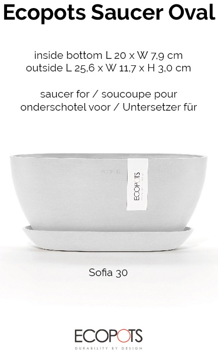 ECOPOTS Topfuntersetzer »Oval Weiß«, für innen und außen: frostsicher, bruchsicher und lichtbeständig