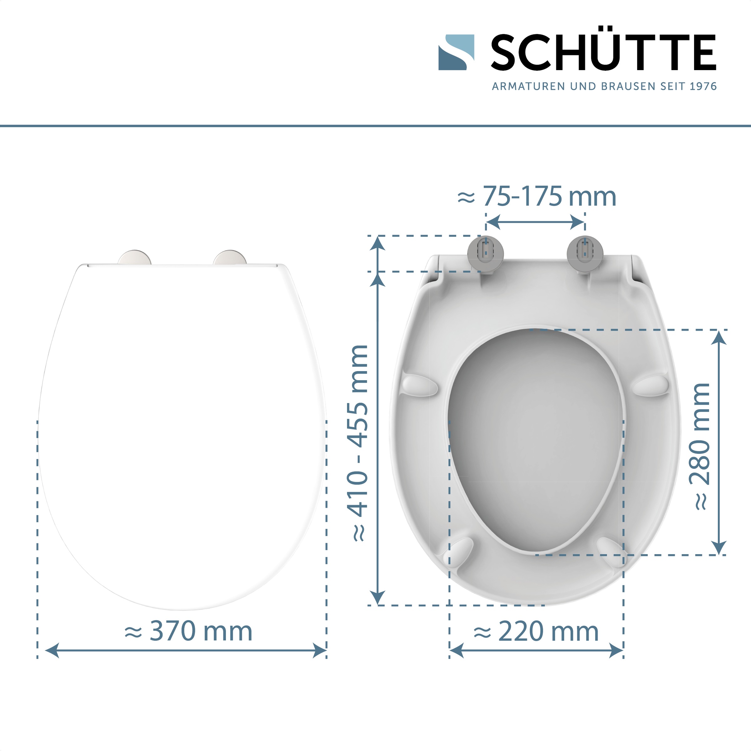 Schütte WC-Sitz »Duroplast, WHITE PRO 1« WC-Sitz, Befestigungsmaterial, Montageanleitung,  mit Absenkautomatik und Schnellverschluss
