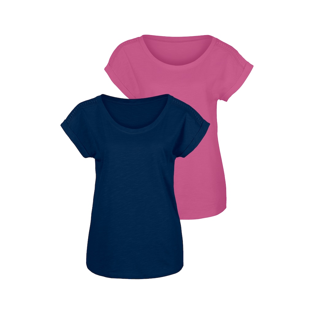 Vivance T-Shirt, (Packung, 2er-Pack)