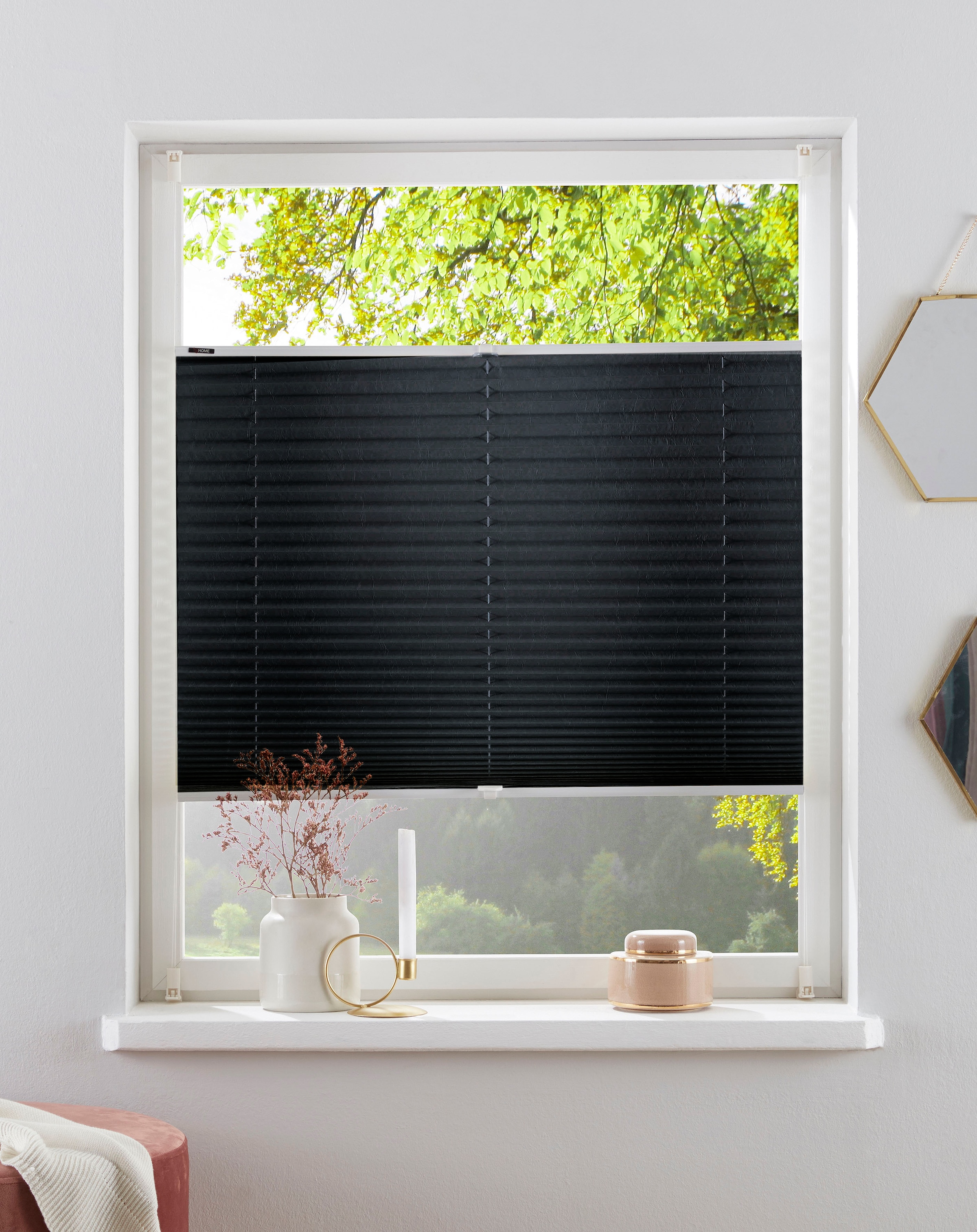OTTO home Plissee "DAHRA - in Crush-Optik" Lichtschutz ohne Bohren verspannt Fixmaß, Bestseller mit Klemmträger, Sonnenschutz, für Fenster & Tür