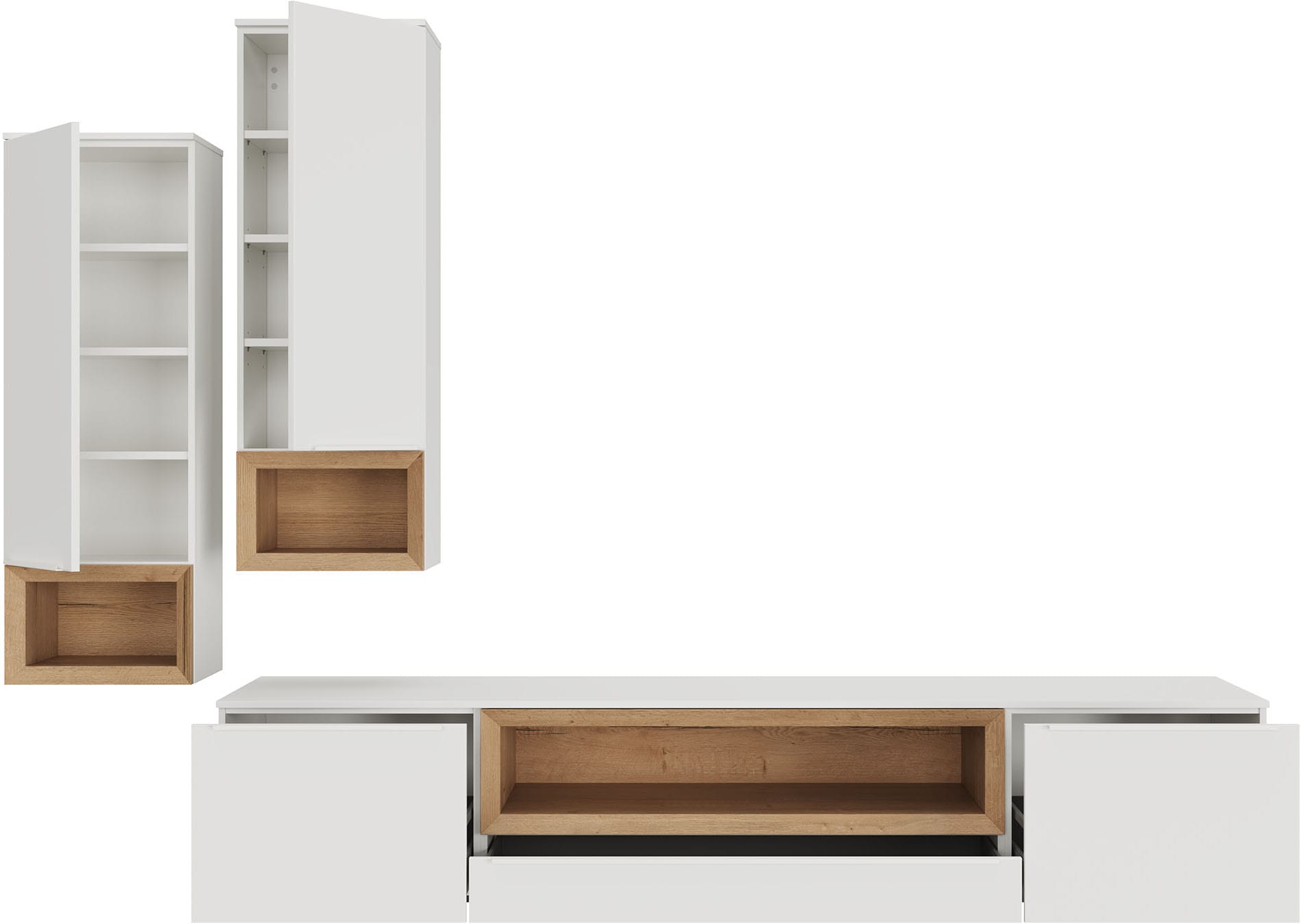 nobilia® Wohnzimmer-Set »Case, variabel montierbar« 3 Stk. tlg.