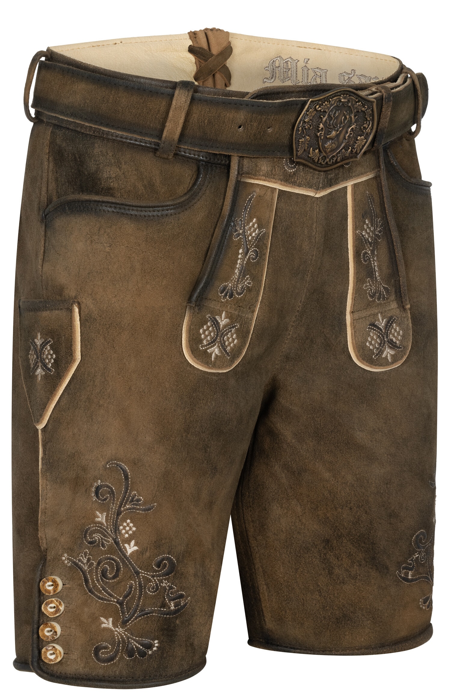 Nübler Trachtenlederhose "Lederhosen kurz Latz Mondsee" günstig online kaufen