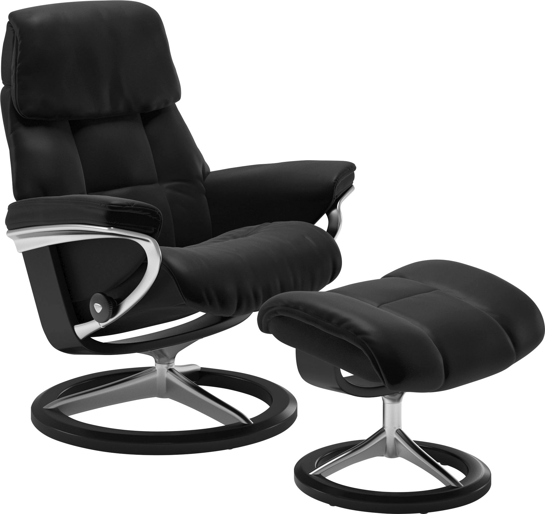 Stressless Relaxsessel "Ruby" mit Signature Base, Größe L, Gestell Eiche, Wenge, Braun & Schwarz